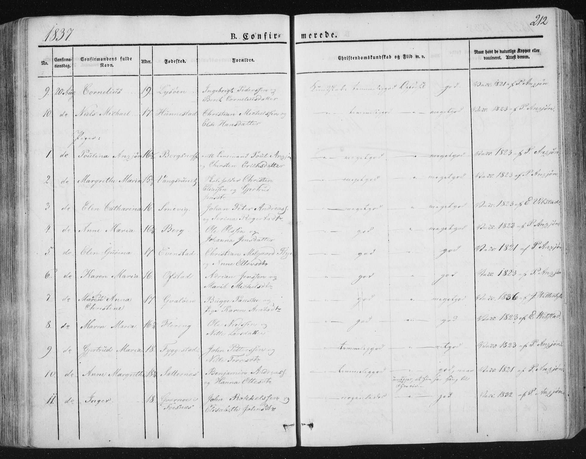 Ministerialprotokoller, klokkerbøker og fødselsregistre - Nord-Trøndelag, AV/SAT-A-1458/784/L0669: Ministerialbok nr. 784A04, 1829-1859, s. 212