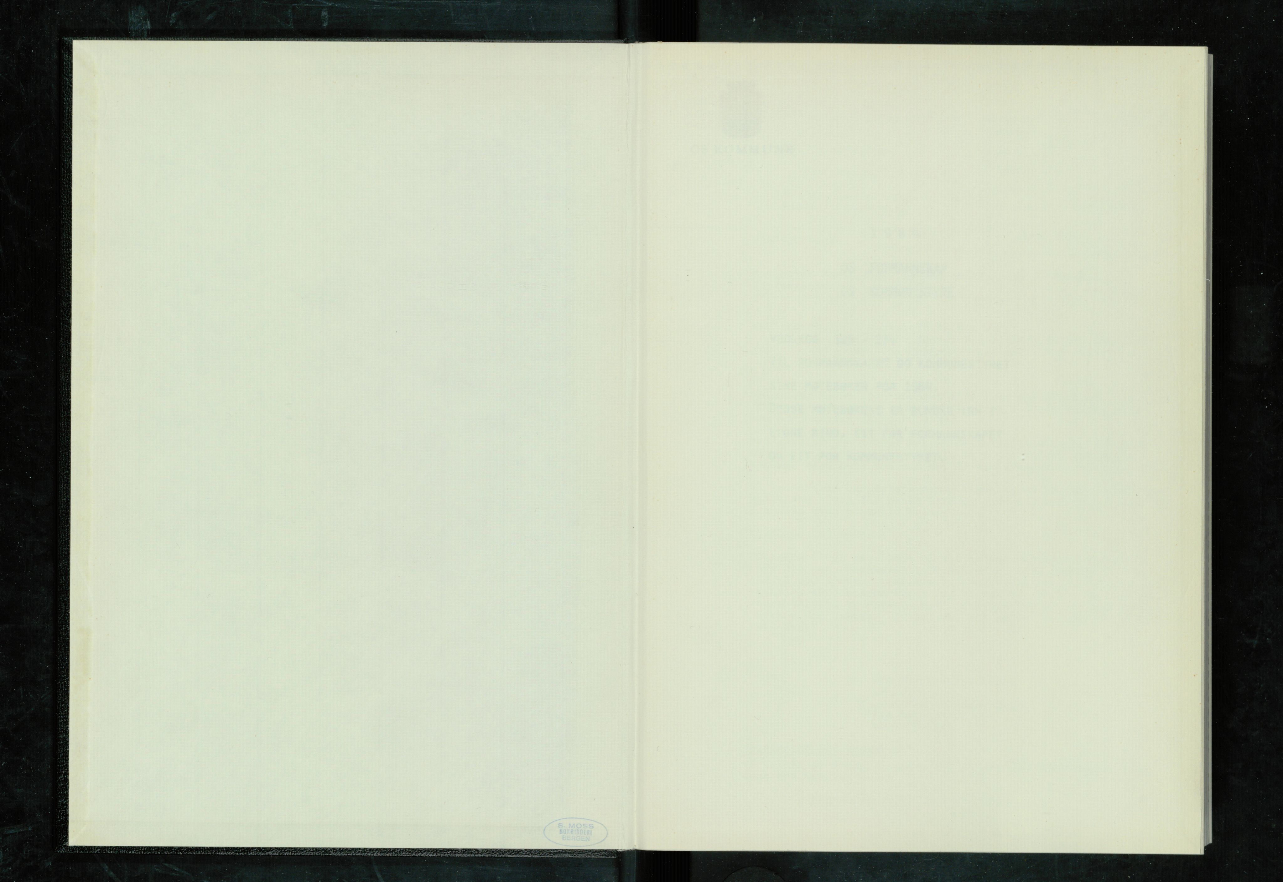 Os kommune. Formannskapet, IKAH/1243-021/A/Ad/L0057: Protokoll over saksvedlegg til møtebøker for formannskapet og kommunestyret. Vedlegg 125-234, 1984