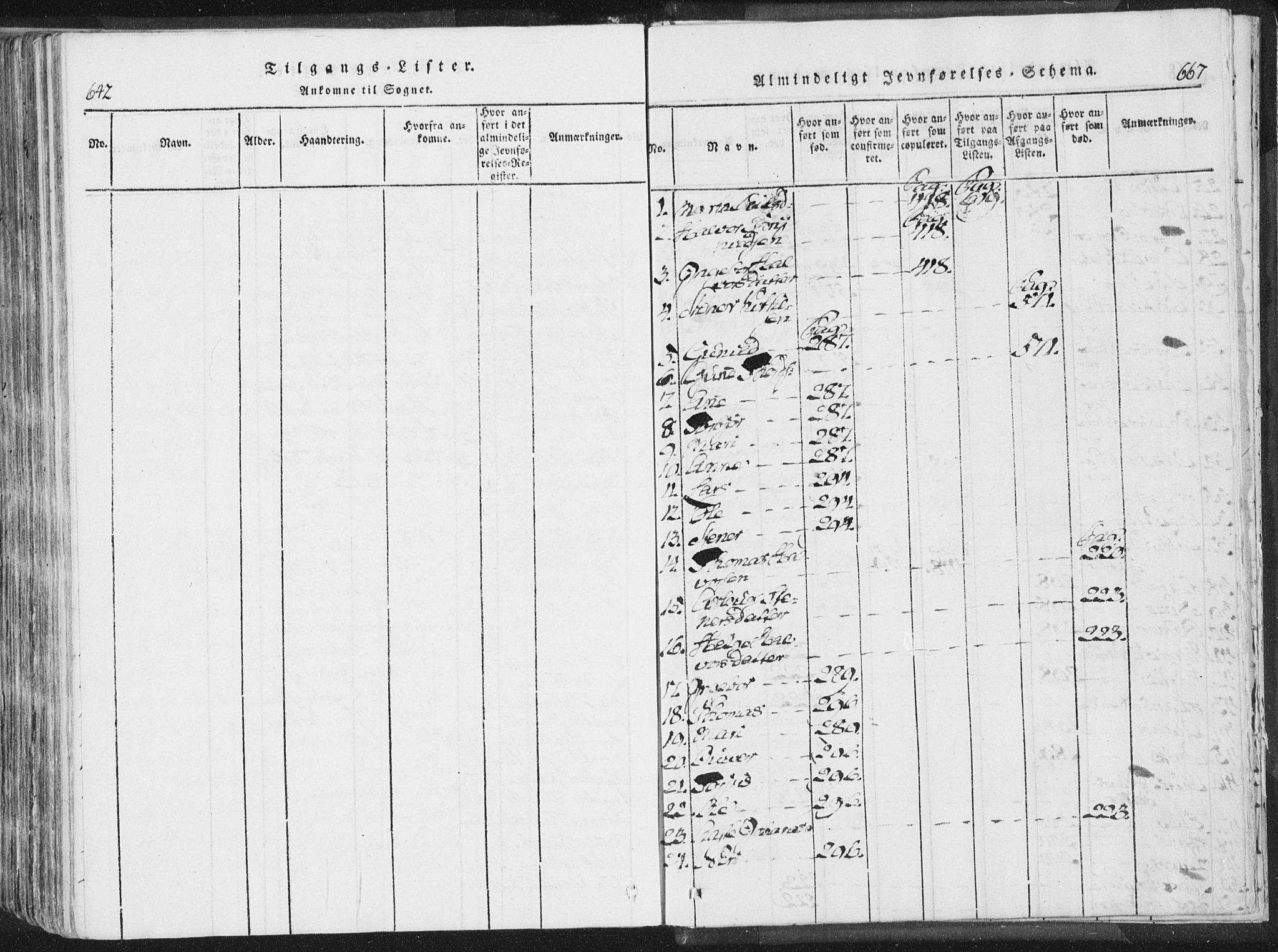 Bø kirkebøker, AV/SAKO-A-257/F/Fa/L0006: Ministerialbok nr. 6, 1815-1831, s. 666-667
