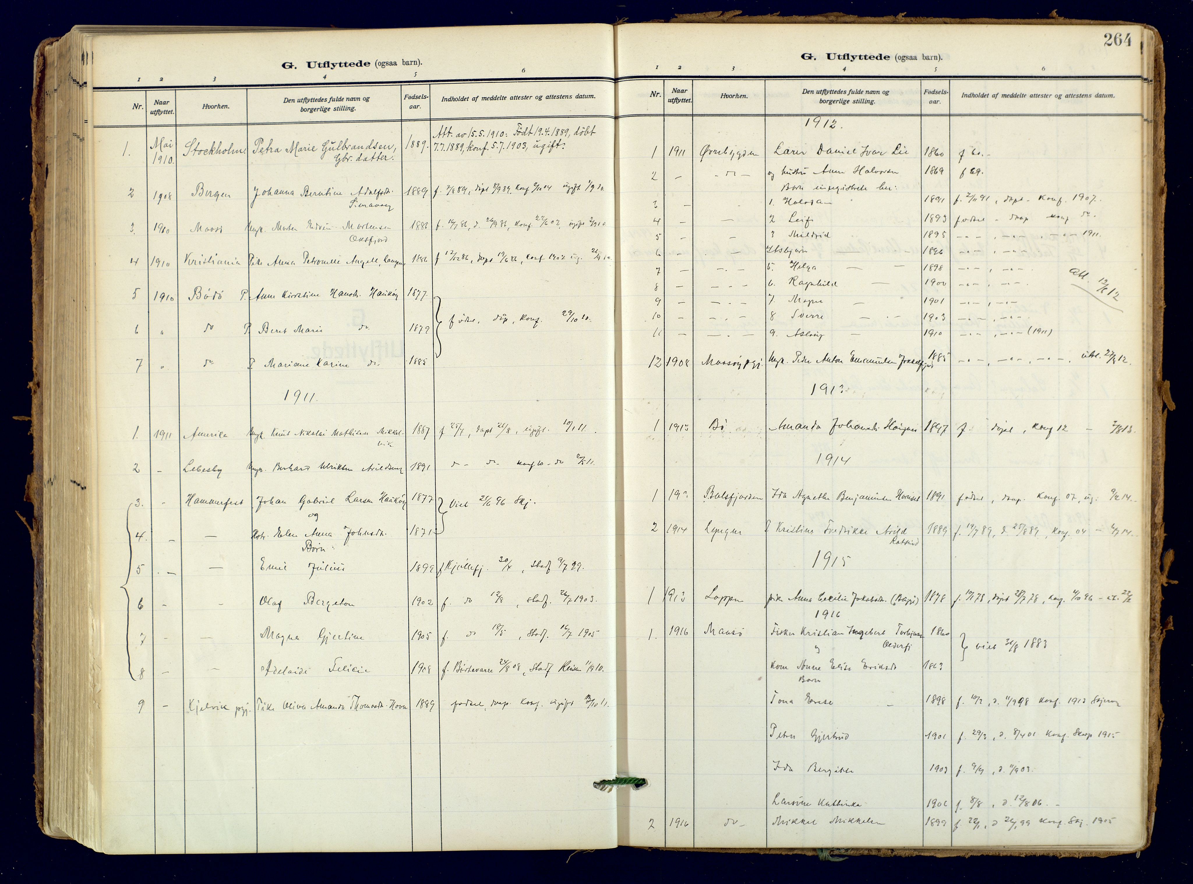 Skjervøy sokneprestkontor, SATØ/S-1300/H/Ha/Haa: Ministerialbok nr. 18, 1910-1926, s. 264