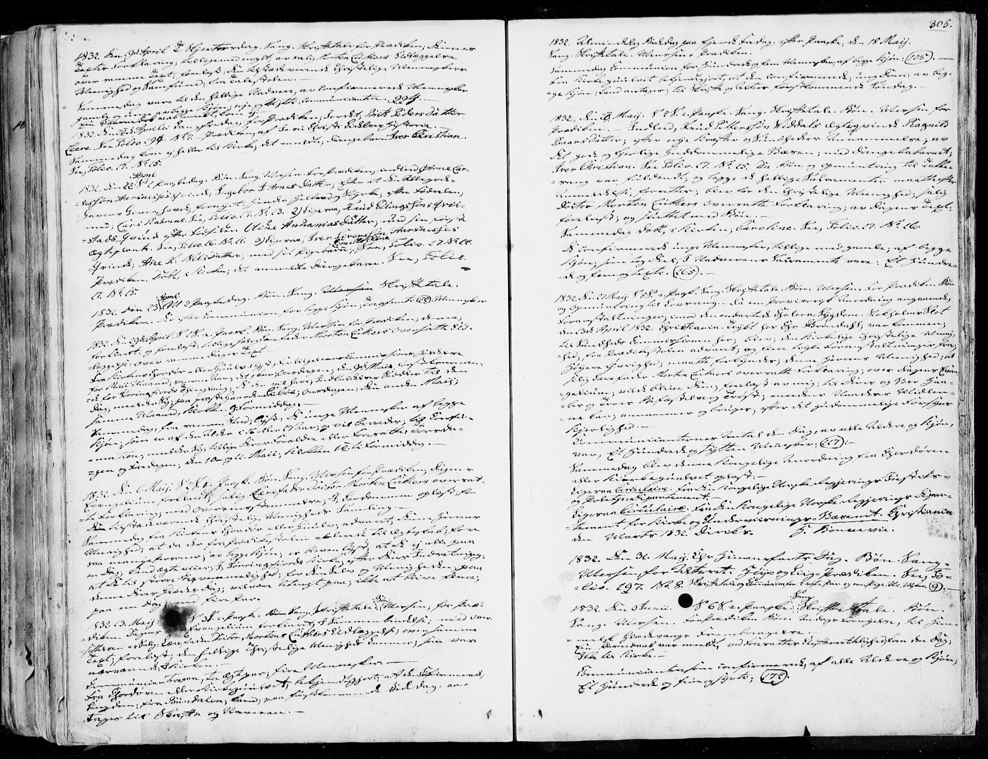 Ministerialprotokoller, klokkerbøker og fødselsregistre - Møre og Romsdal, AV/SAT-A-1454/515/L0208: Ministerialbok nr. 515A04, 1830-1846, s. 305