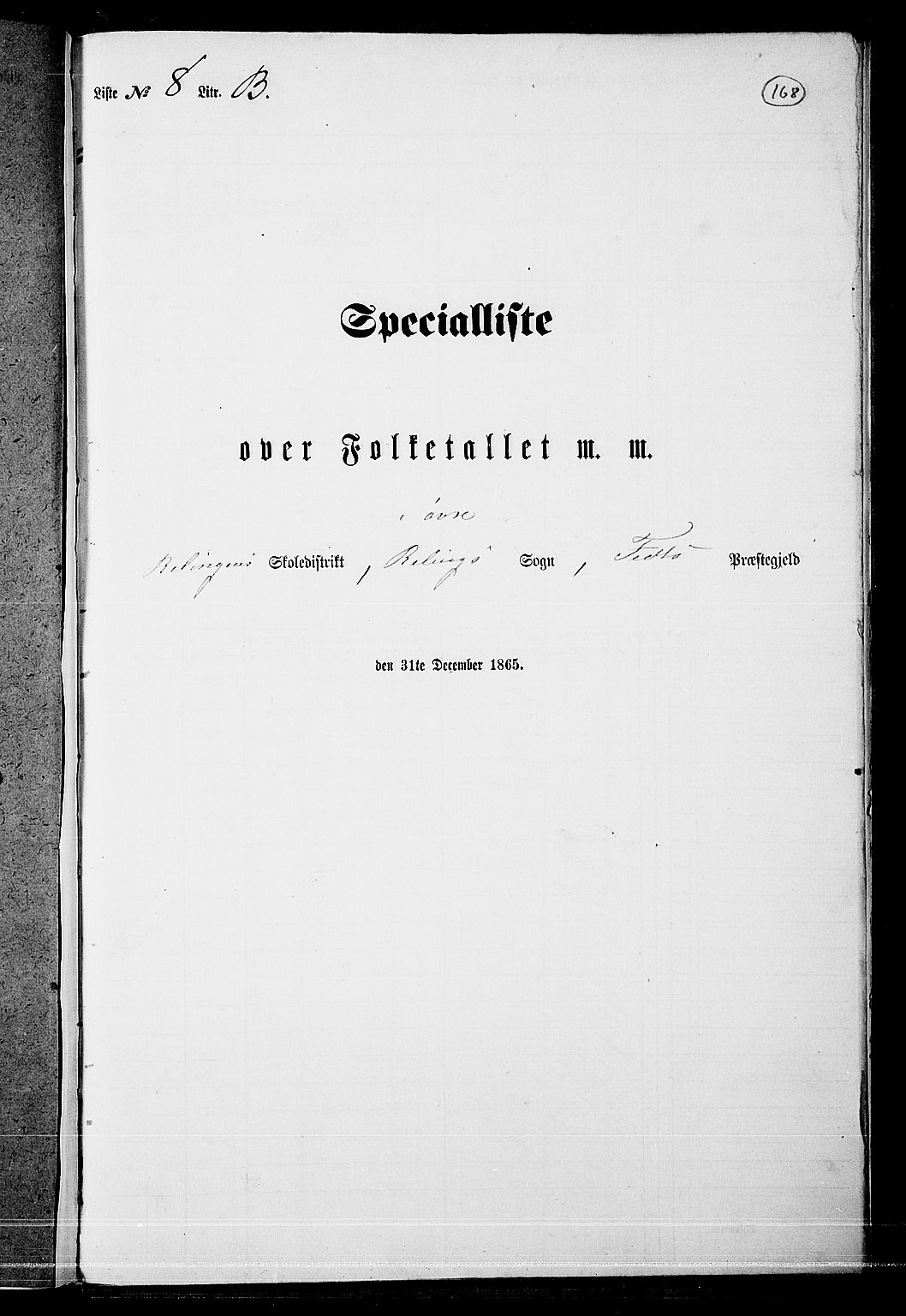 RA, Folketelling 1865 for 0227P Fet prestegjeld, 1865, s. 157