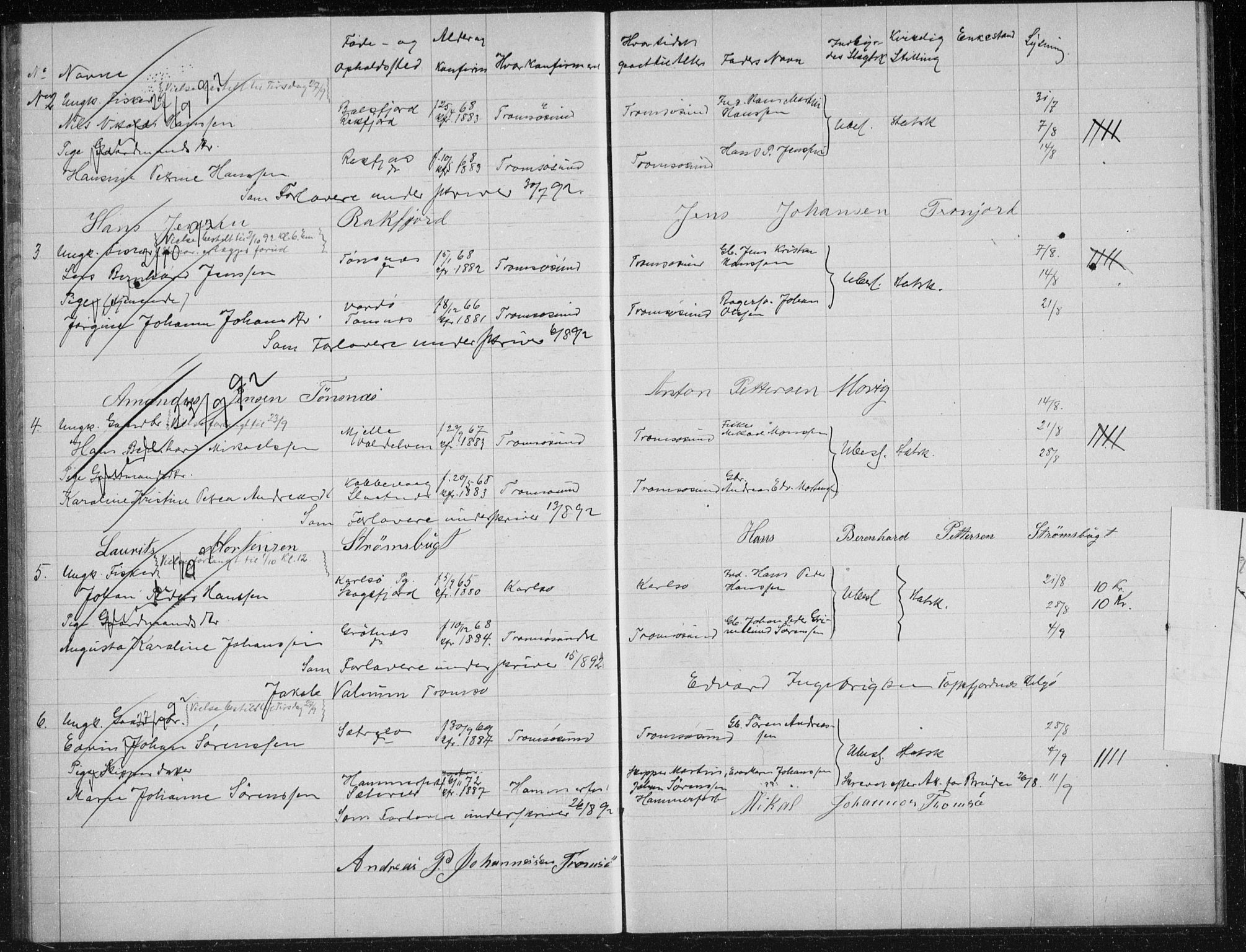 Tromsøysund sokneprestkontor, AV/SATØ-S-1304/H/Hc/L0057: Lysningsprotokoll nr. 57, 1887-1894