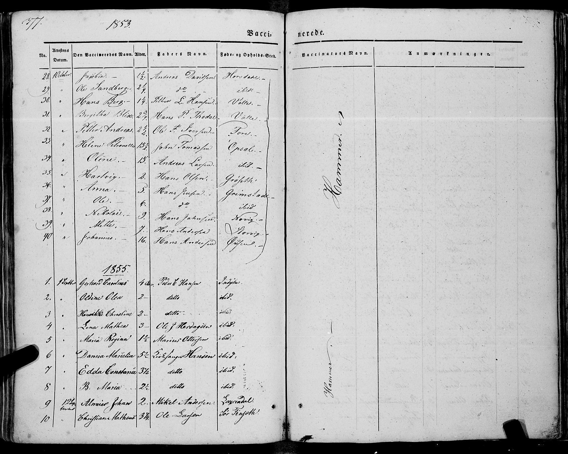 Ministerialprotokoller, klokkerbøker og fødselsregistre - Nordland, SAT/A-1459/805/L0097: Ministerialbok nr. 805A04, 1837-1861, s. 377