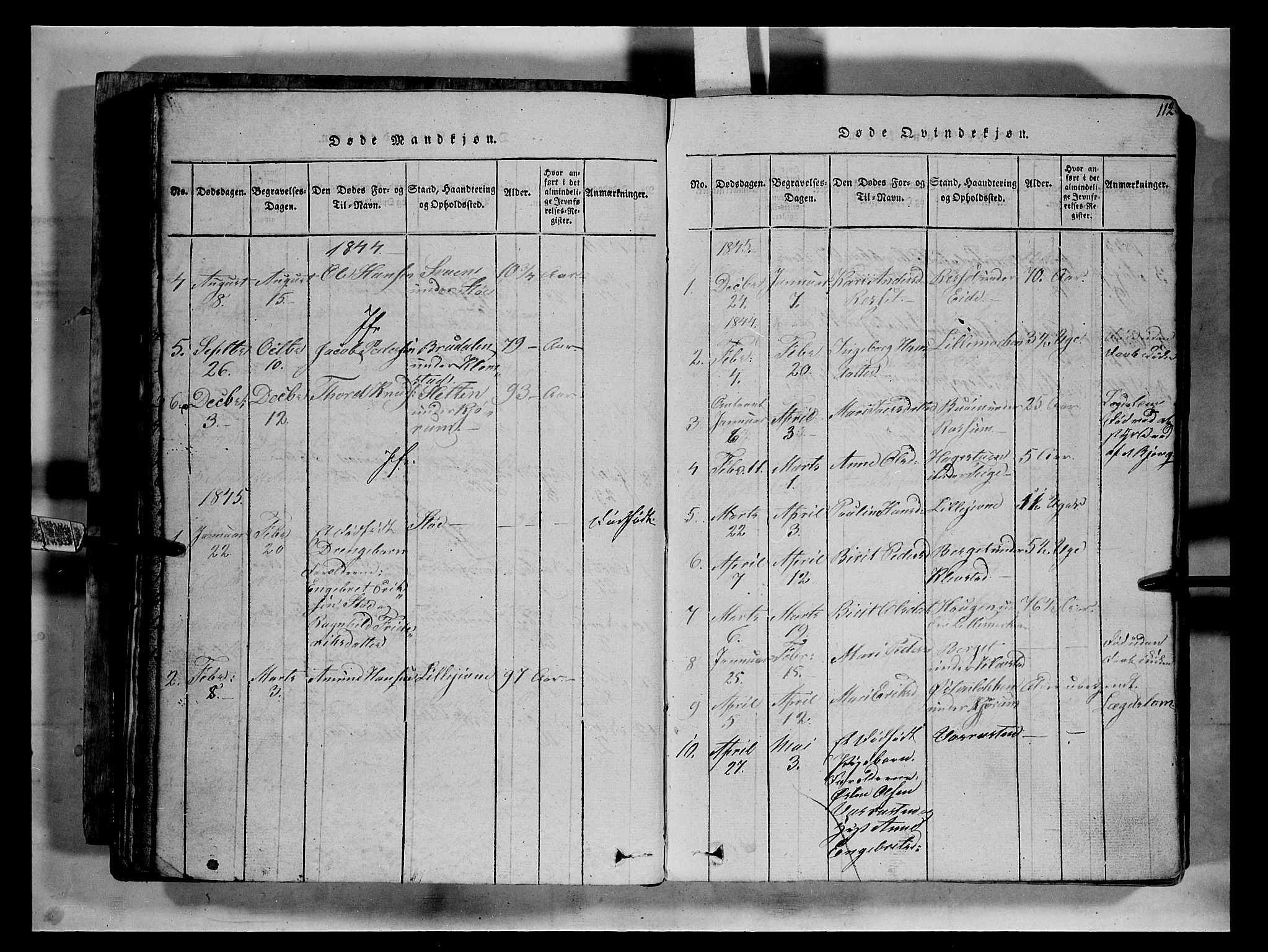 Fron prestekontor, AV/SAH-PREST-078/H/Ha/Hab/L0002: Klokkerbok nr. 2, 1816-1850, s. 112