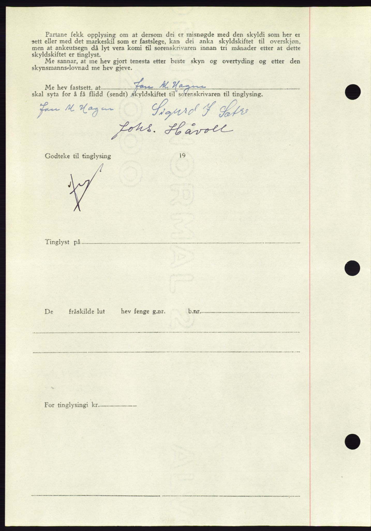 Søre Sunnmøre sorenskriveri, AV/SAT-A-4122/1/2/2C/L0082: Pantebok nr. 8A, 1948-1948, Dagboknr: 834/1948