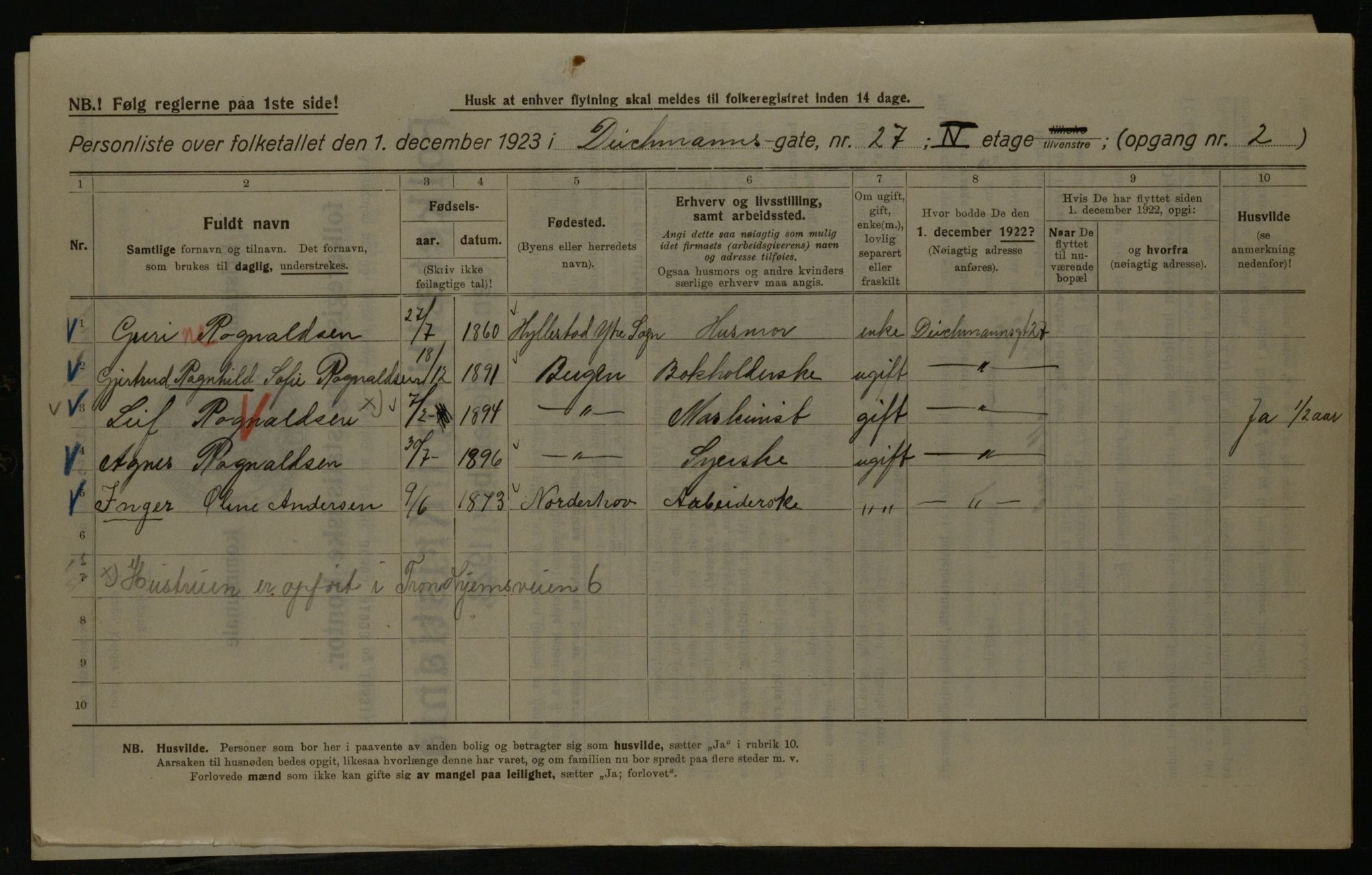 OBA, Kommunal folketelling 1.12.1923 for Kristiania, 1923, s. 17622