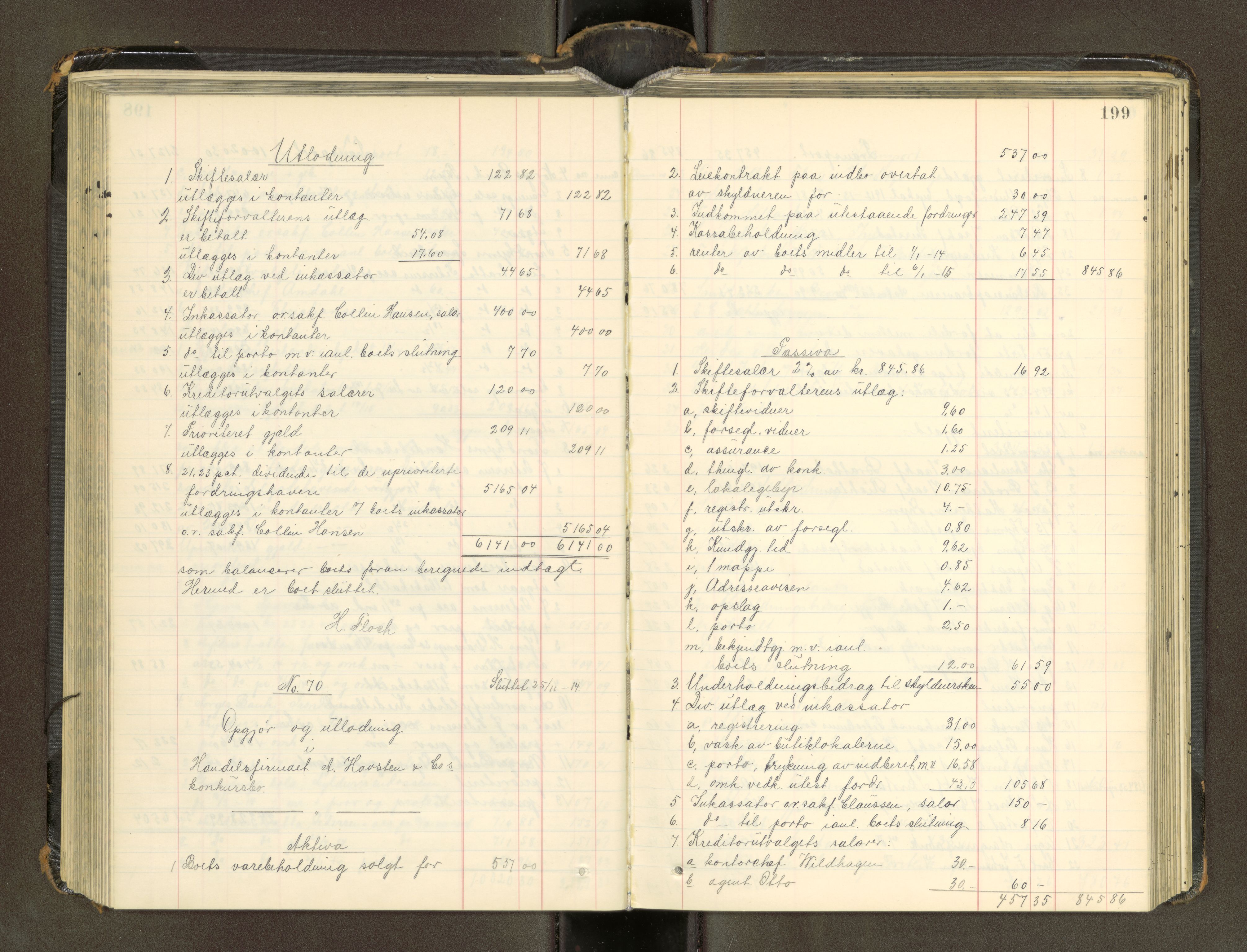Trondheim byfogd, AV/SAT-A-0003/1/3/3A/L0041: Skifteutlodningsprotokoll - 1710-5/2. (m/ register), 1913-1916, s. 199