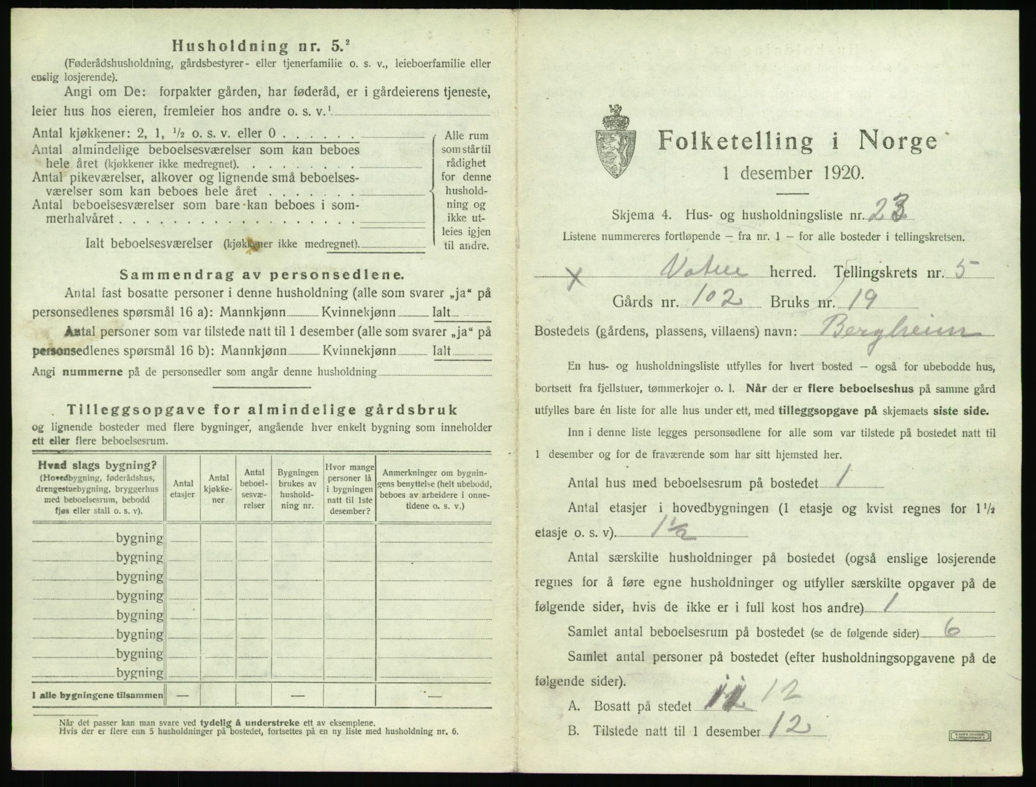 SAT, Folketelling 1920 for 1530 Vatne herred, 1920, s. 336