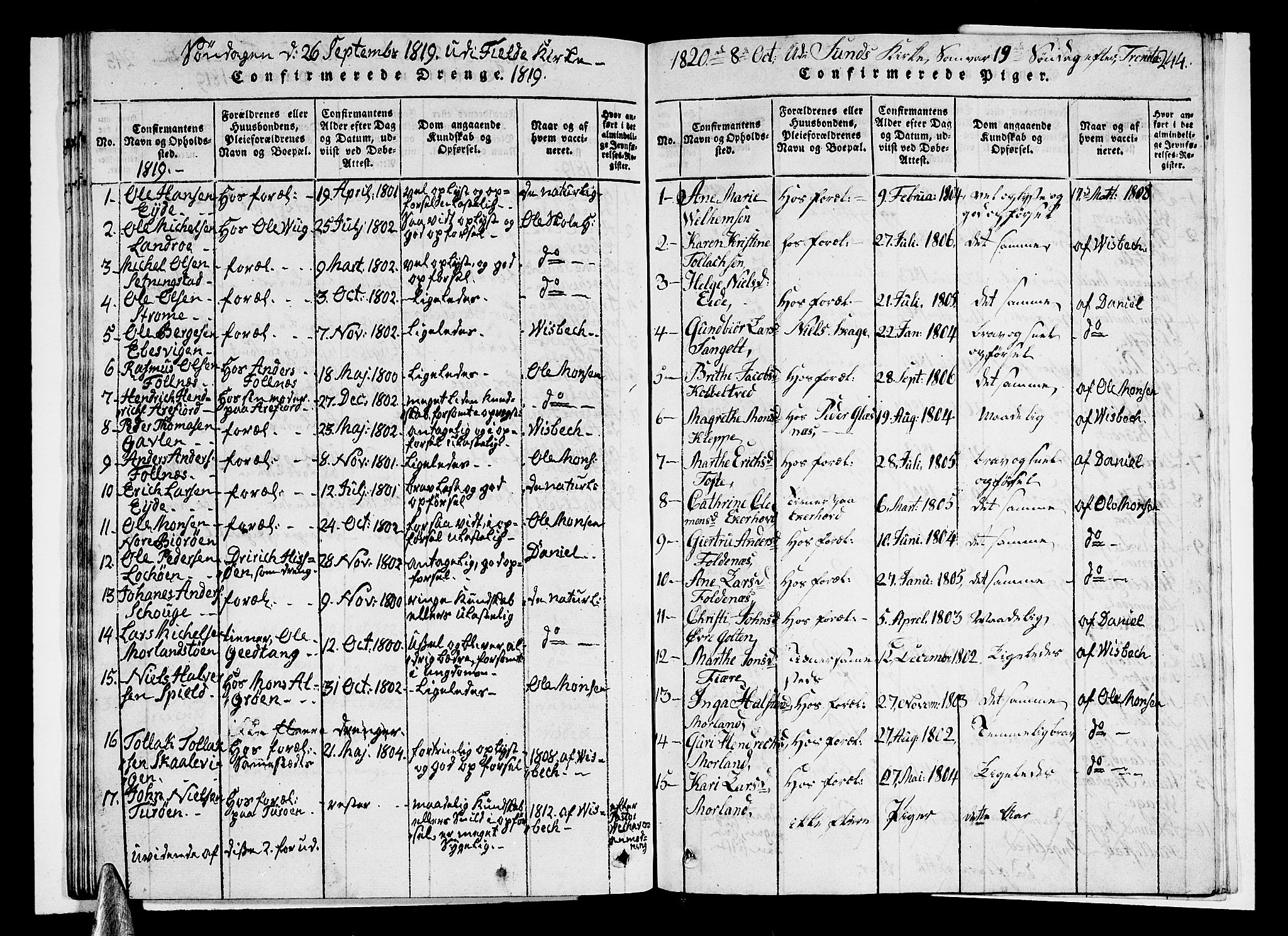 Sund sokneprestembete, AV/SAB-A-99930: Klokkerbok nr. A 1, 1816-1827, s. 244