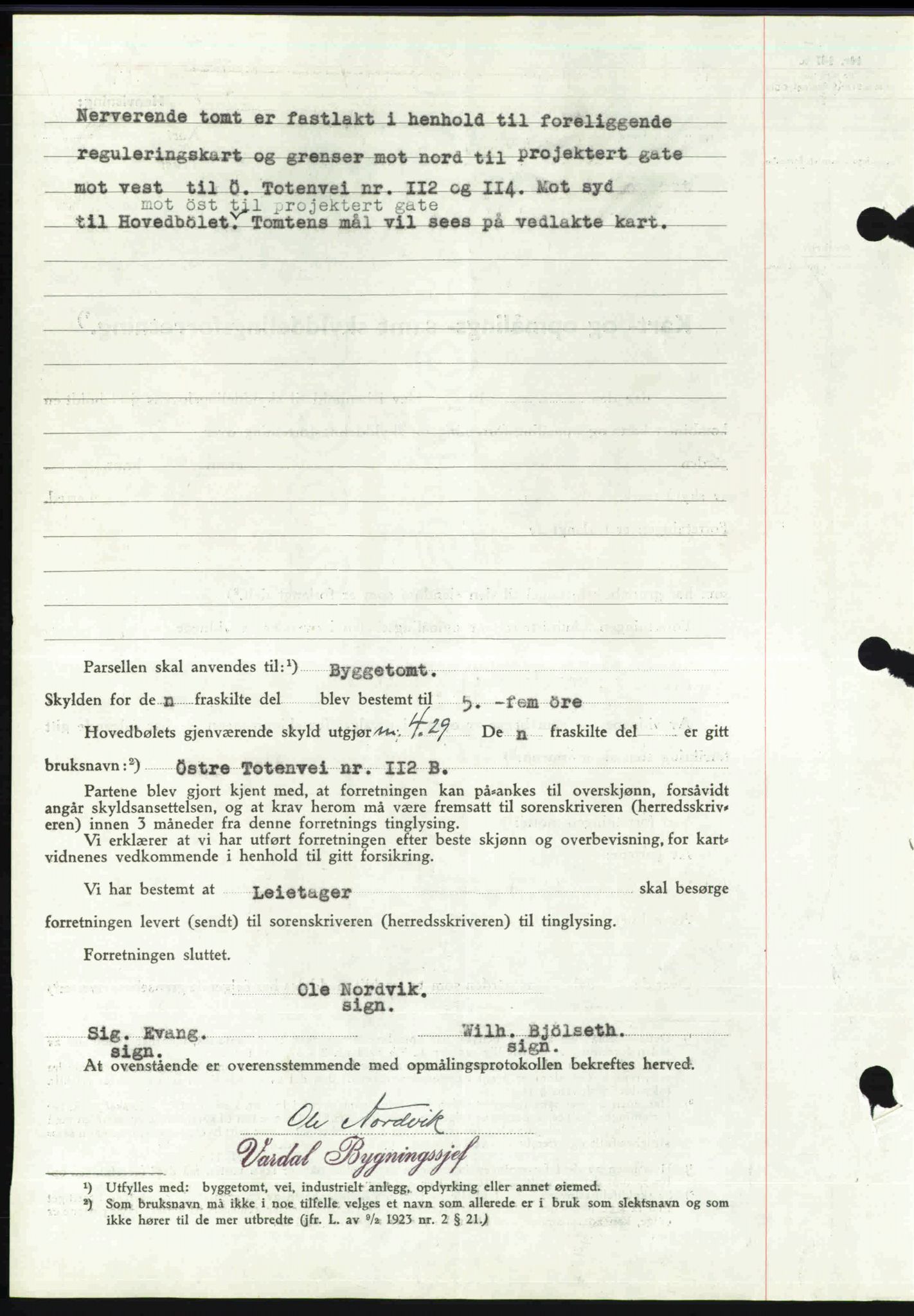 Toten tingrett, SAH/TING-006/H/Hb/Hbc/L0003: Pantebok nr. Hbc-03, 1937-1938, Dagboknr: 521/1938