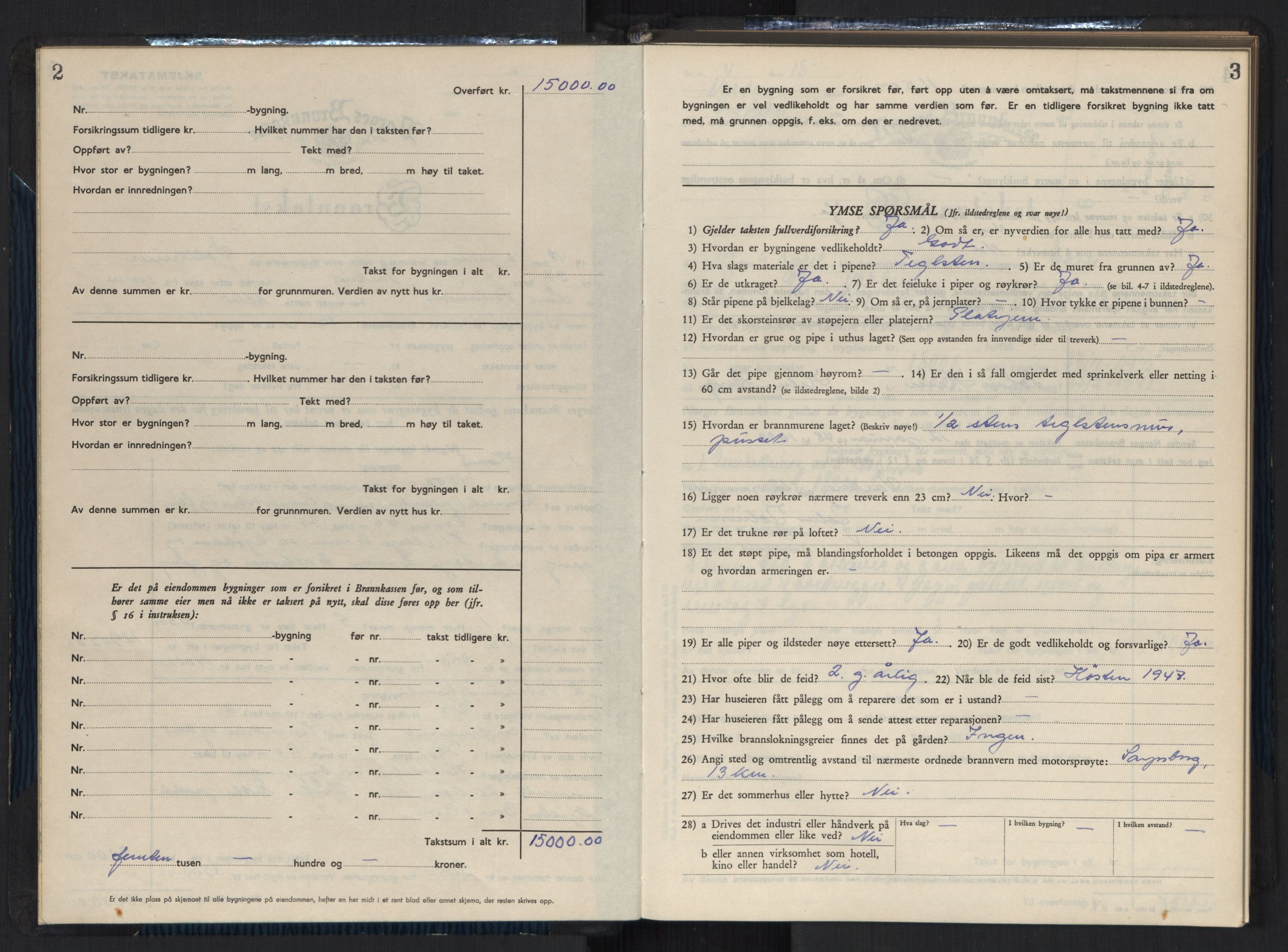 Norges brannkasse, branntakster Varteig, AV/SAO-A-11376/F/Fb/L0003: Branntakstprotokoll, 1948-1955