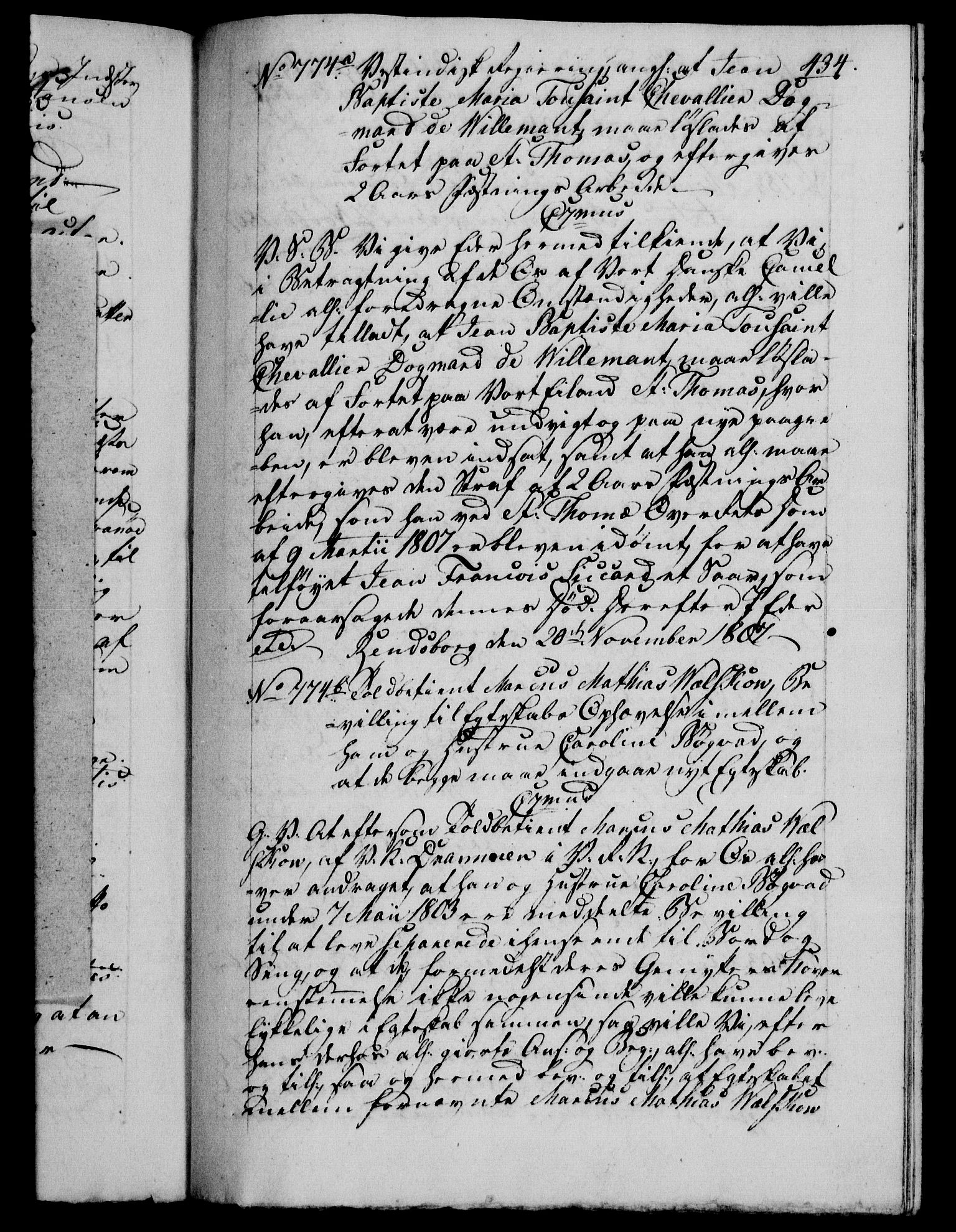 Danske Kanselli 1800-1814, AV/RA-EA-3024/H/Hf/Hfb/Hfba/L0003: Registranter, 1805-1807, s. 434a