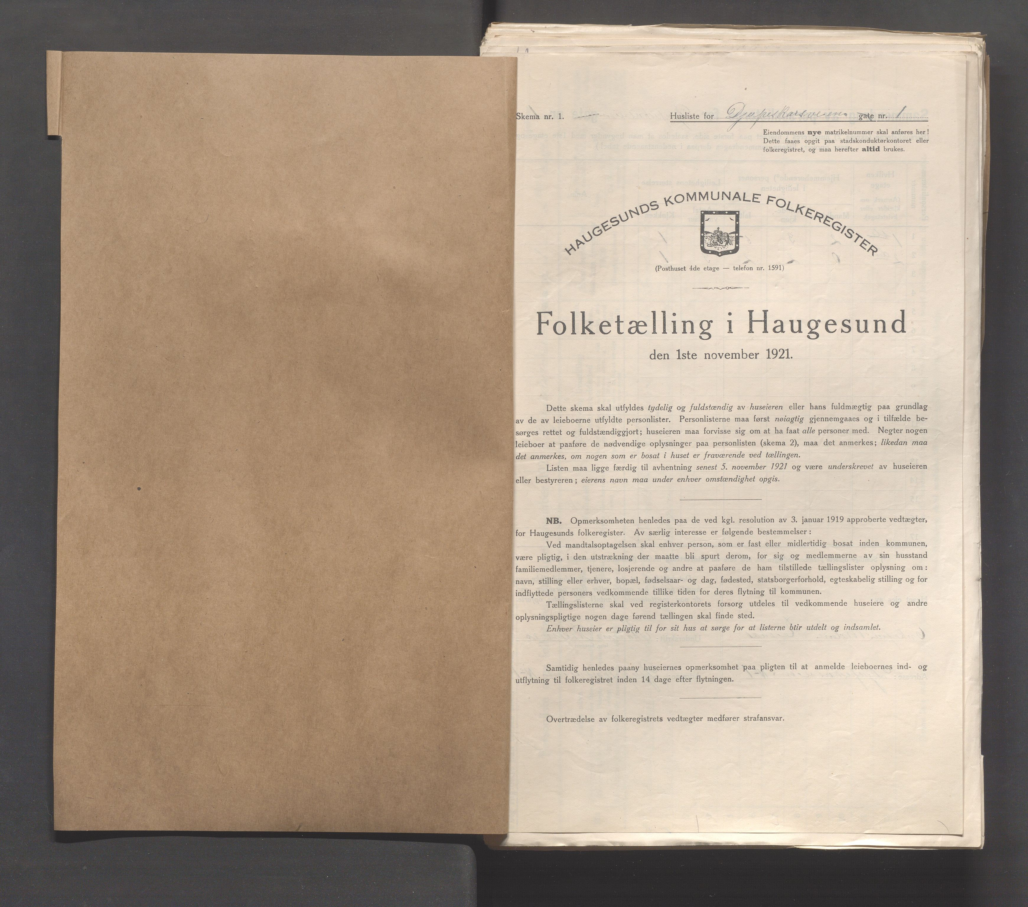 IKAR, Kommunal folketelling 1.11.1921 for Haugesund, 1921, s. 456