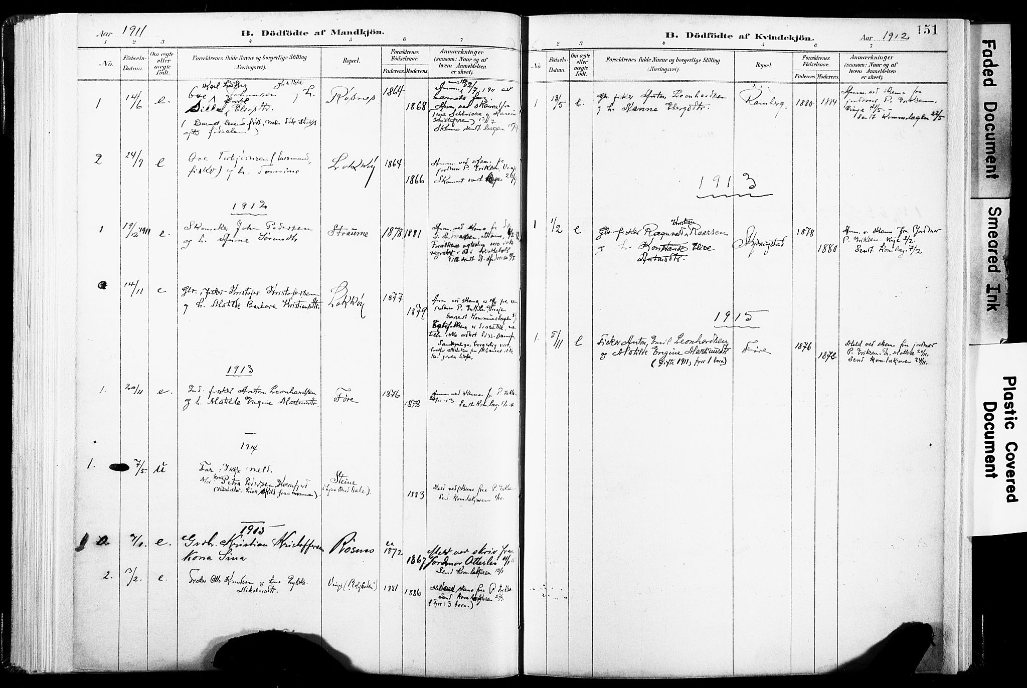 Ministerialprotokoller, klokkerbøker og fødselsregistre - Nordland, SAT/A-1459/891/L1304: Ministerialbok nr. 891A09, 1895-1921, s. 151