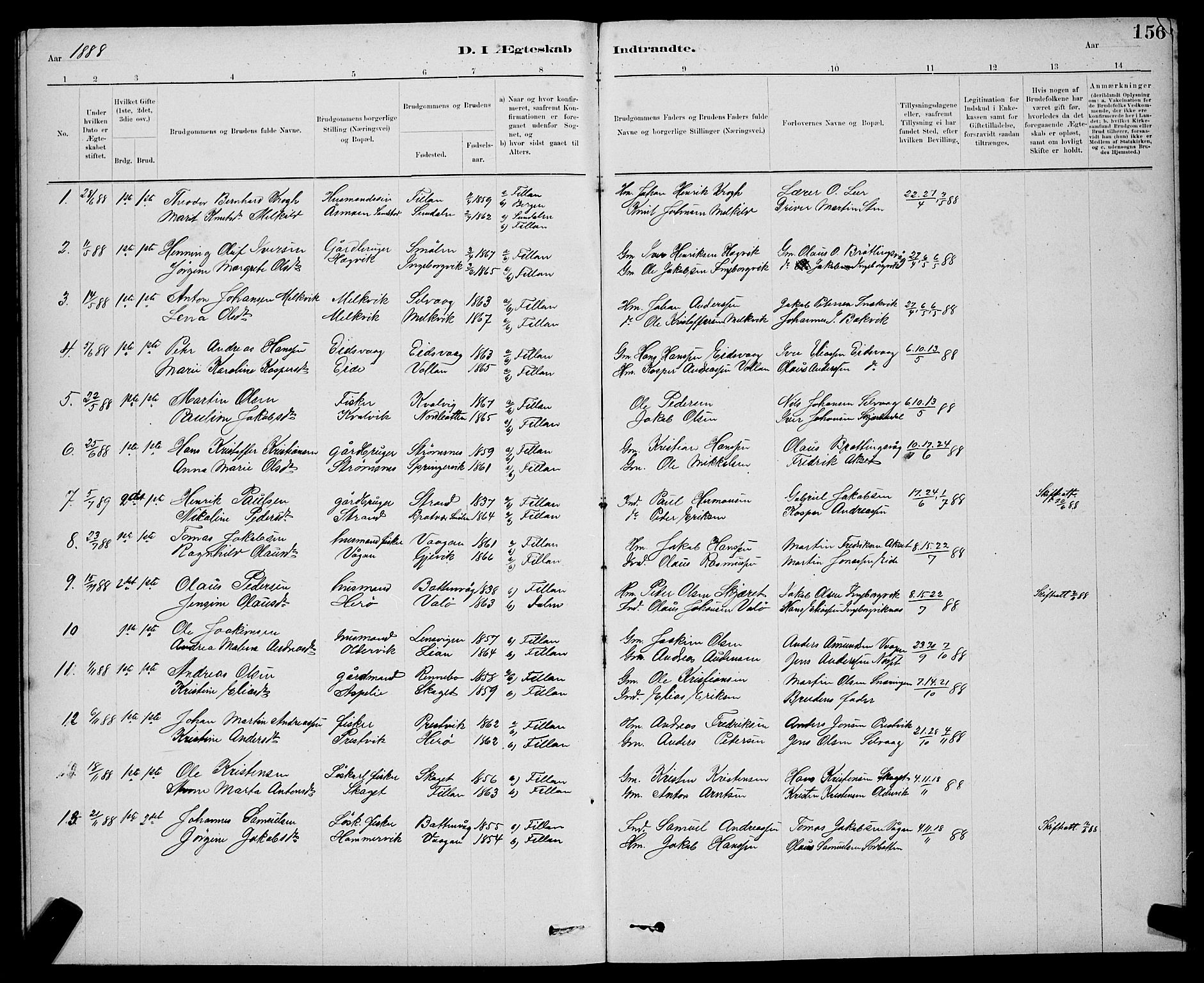 Ministerialprotokoller, klokkerbøker og fødselsregistre - Sør-Trøndelag, AV/SAT-A-1456/637/L0562: Klokkerbok nr. 637C03, 1883-1898, s. 156