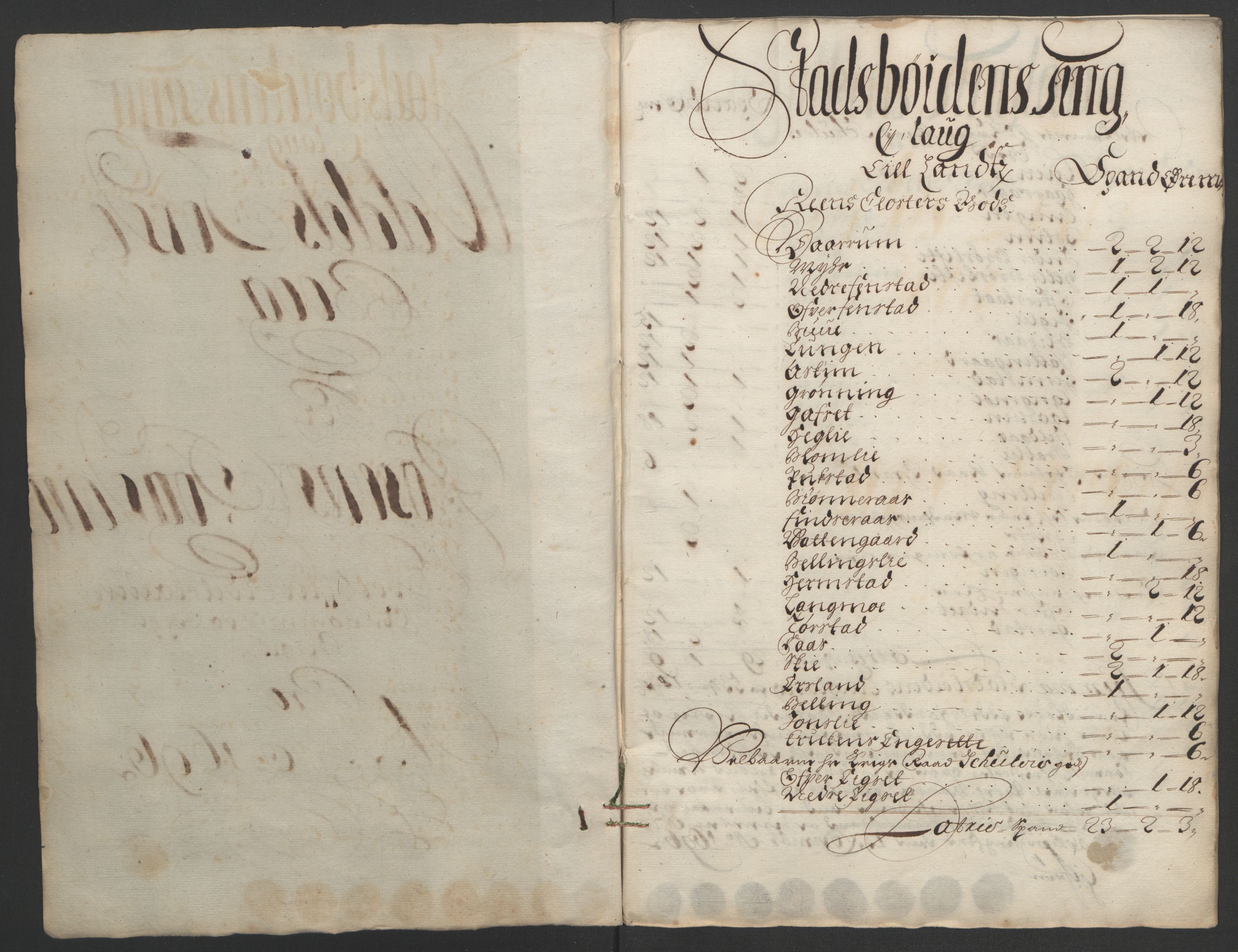 Rentekammeret inntil 1814, Reviderte regnskaper, Fogderegnskap, RA/EA-4092/R57/L3851: Fogderegnskap Fosen, 1695-1696, s. 208