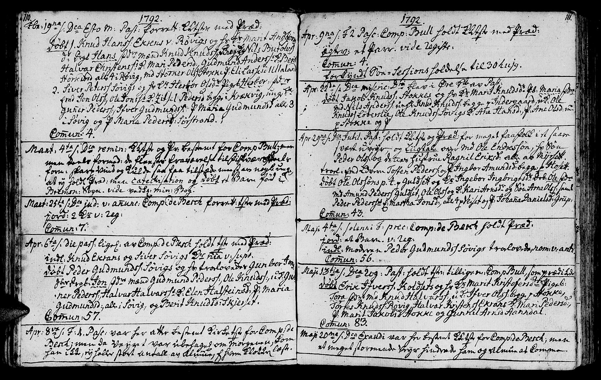 Ministerialprotokoller, klokkerbøker og fødselsregistre - Møre og Romsdal, AV/SAT-A-1454/568/L0799: Ministerialbok nr. 568A08, 1780-1819, s. 110-111