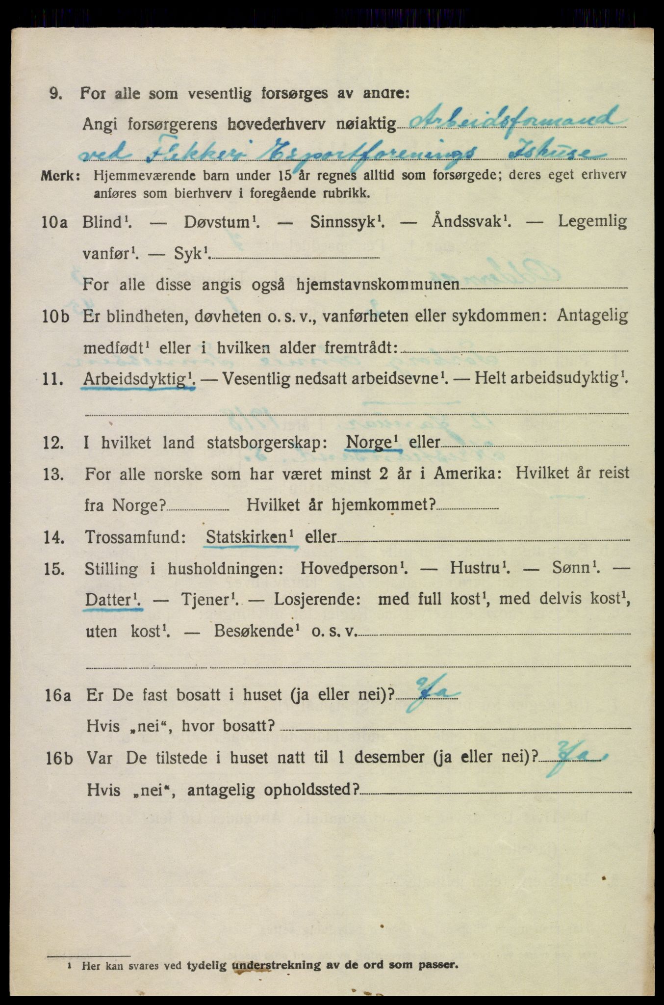 SAK, Folketelling 1920 for 1012 Oddernes herred, 1920, s. 3368
