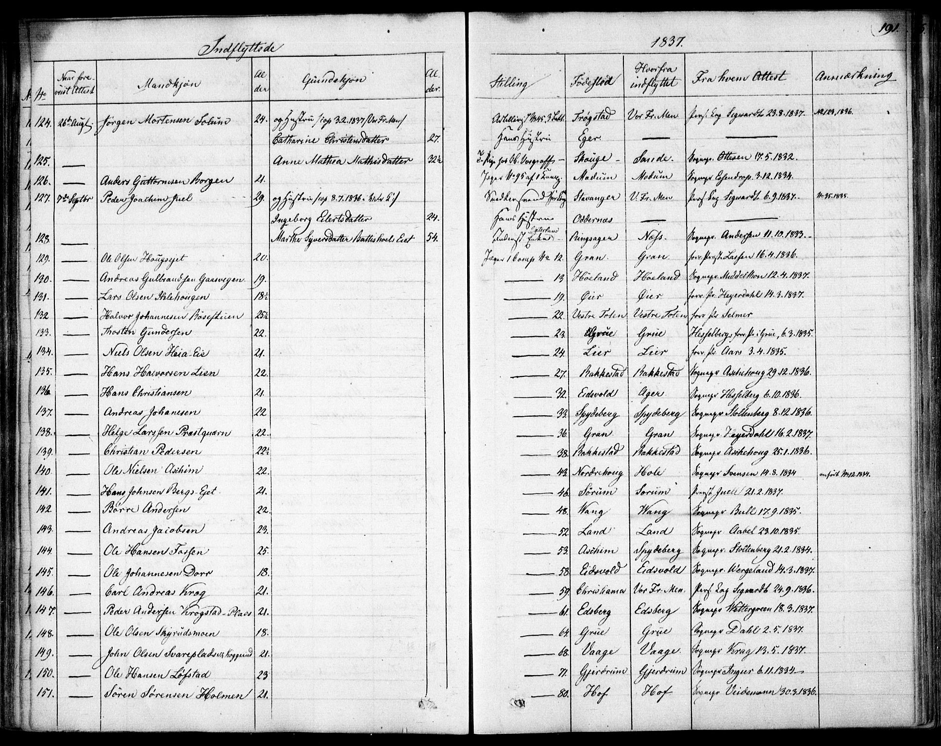 Garnisonsmenigheten Kirkebøker, SAO/A-10846/F/Fa/L0007: Ministerialbok nr. 7, 1828-1881, s. 191