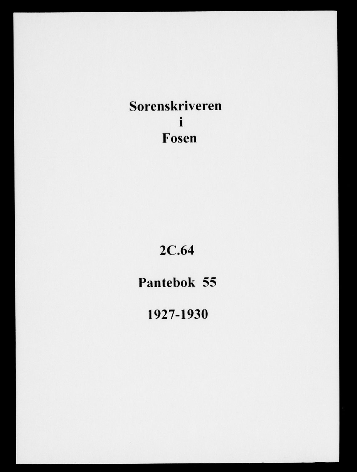 Fosen sorenskriveri, AV/SAT-A-1107/1/2/2C/L0064: Pantebok nr. 55, 1927-1930