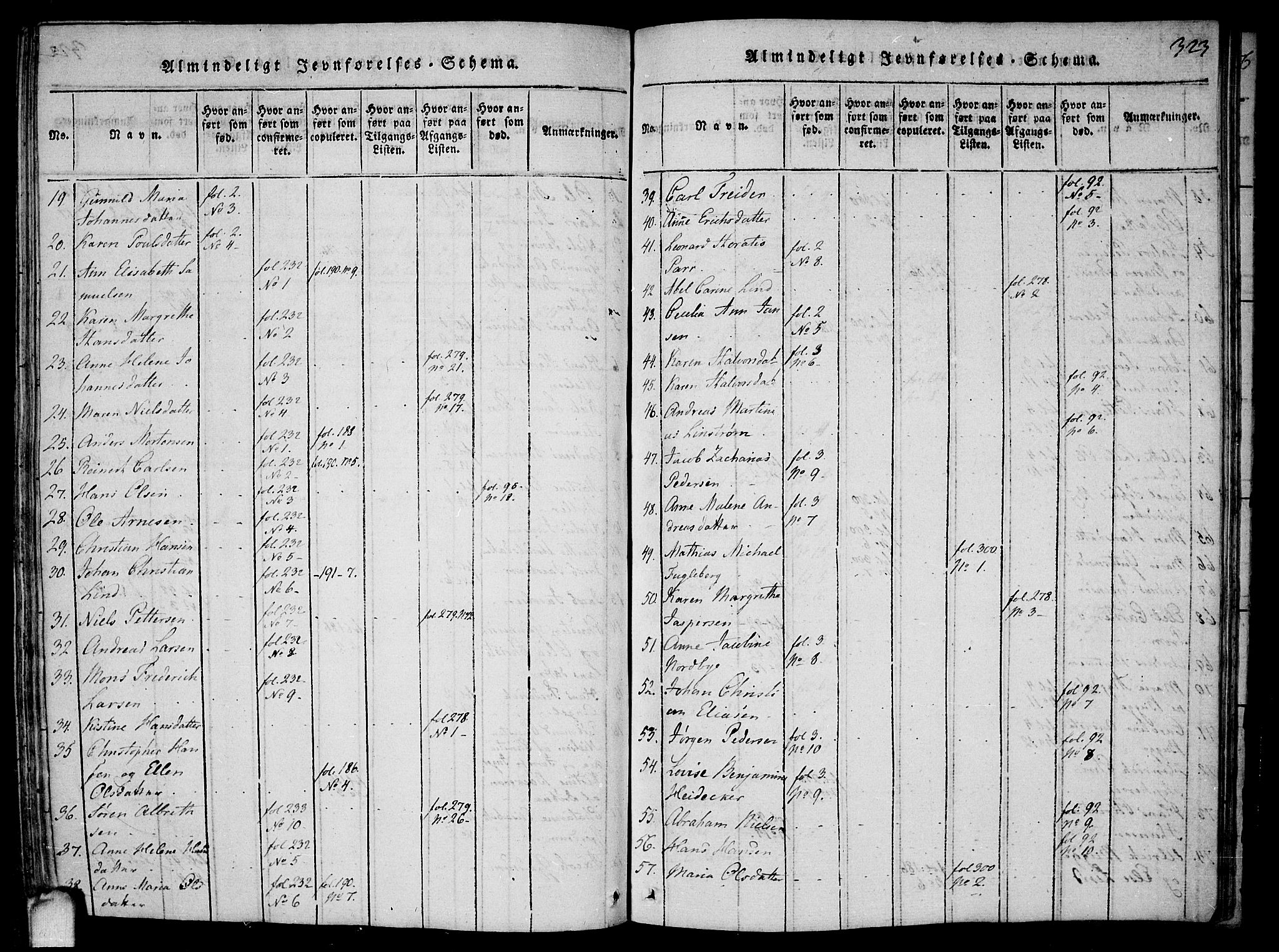 Drøbak prestekontor Kirkebøker, SAO/A-10142a/F/Fa/L0001: Ministerialbok nr. I 1, 1816-1842, s. 323