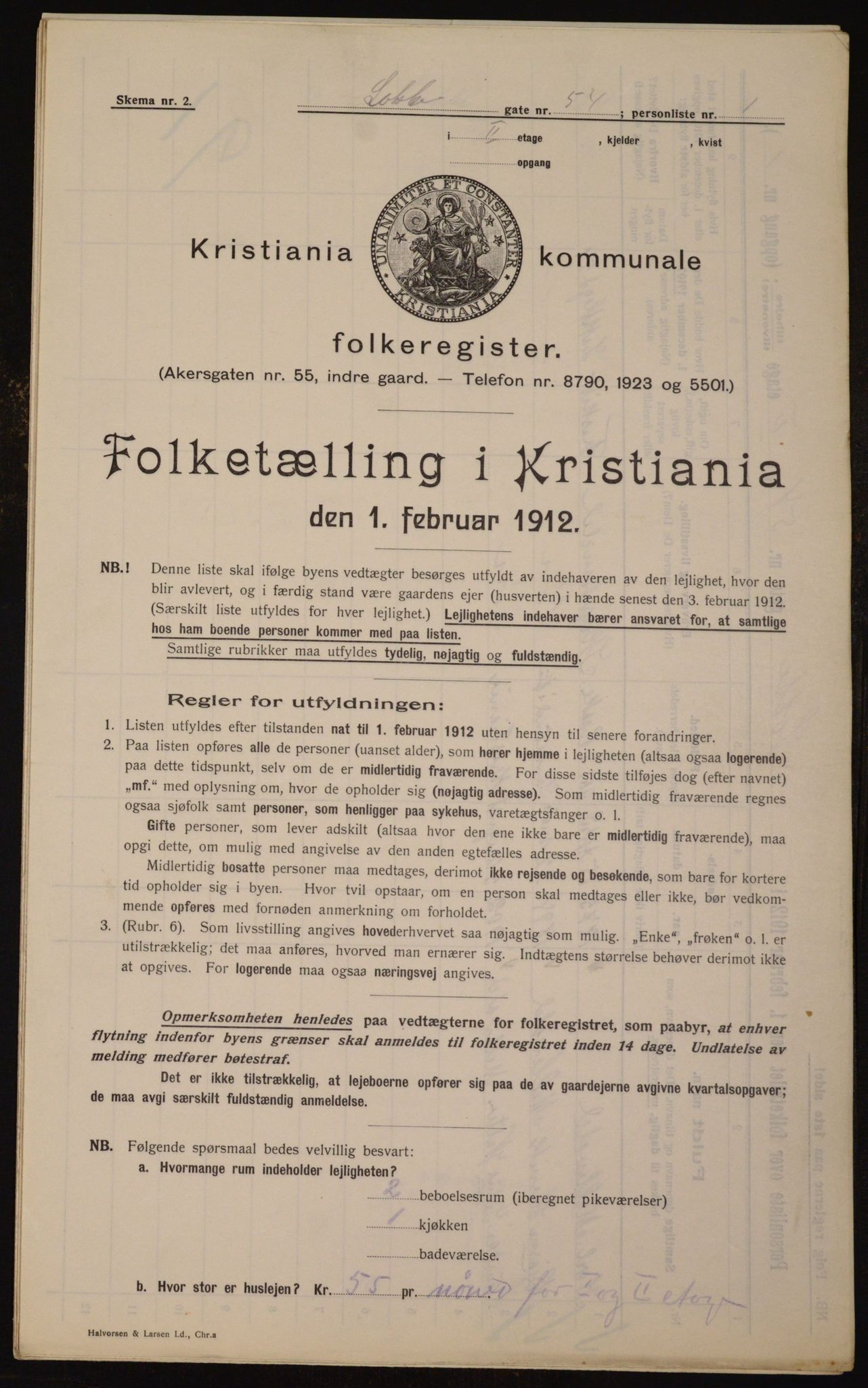 OBA, Kommunal folketelling 1.2.1912 for Kristiania, 1912, s. 56229