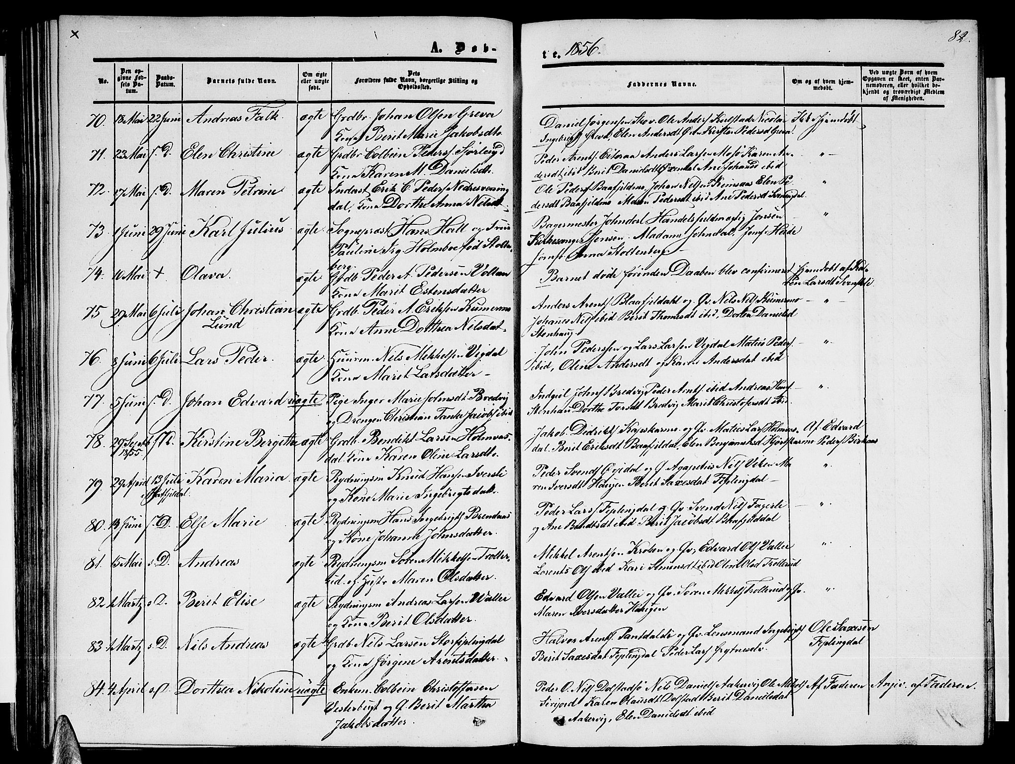 Ministerialprotokoller, klokkerbøker og fødselsregistre - Nordland, AV/SAT-A-1459/820/L0301: Klokkerbok nr. 820C03, 1851-1858, s. 82