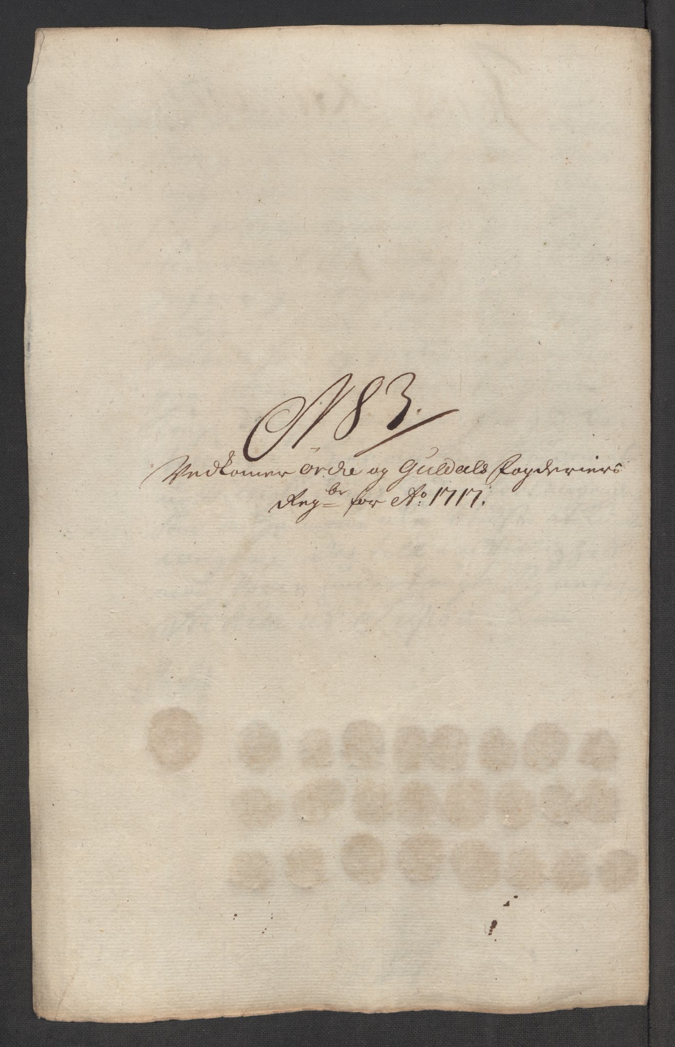 Rentekammeret inntil 1814, Reviderte regnskaper, Fogderegnskap, RA/EA-4092/R60/L3969: Fogderegnskap Orkdal og Gauldal, 1717, s. 549