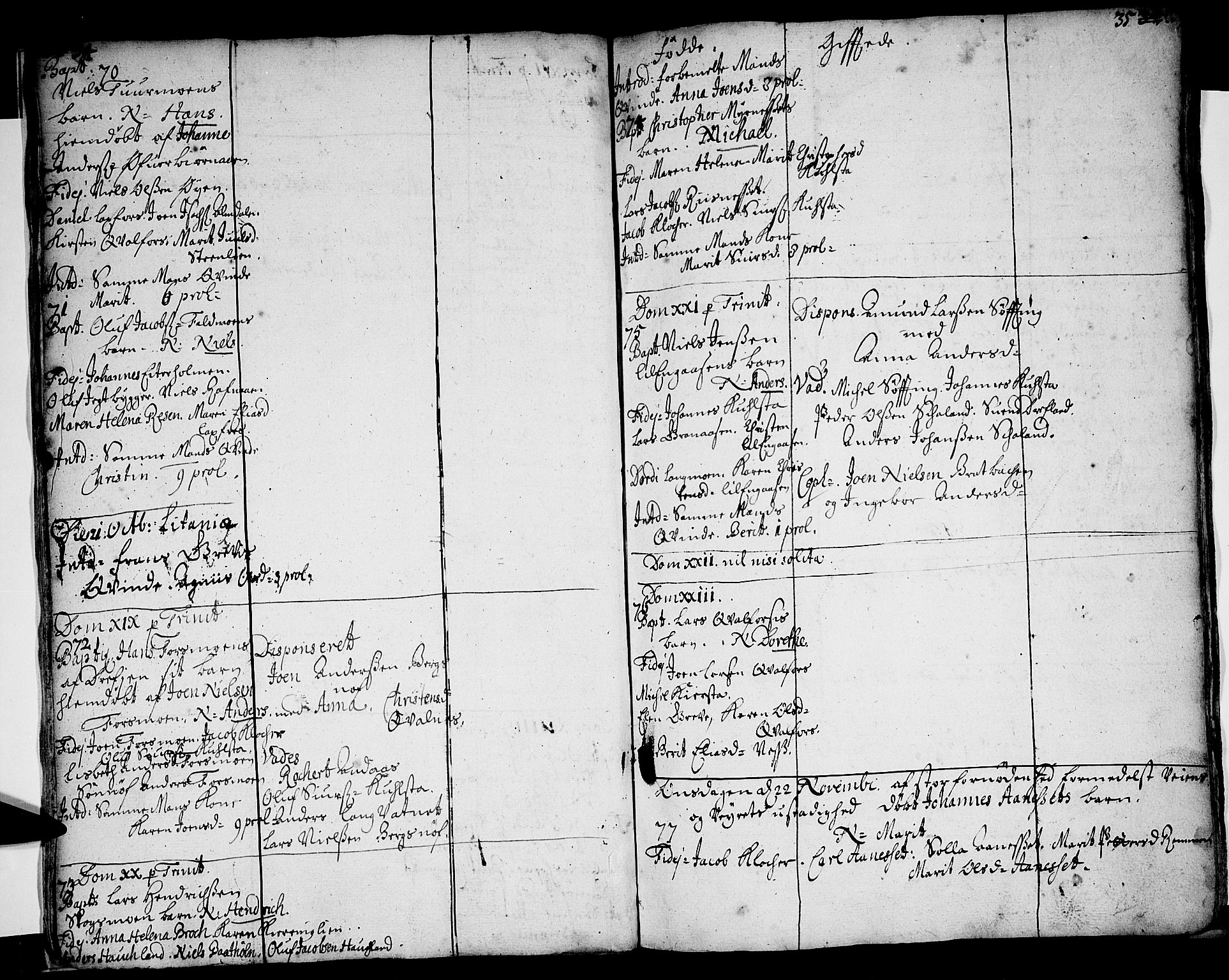 Ministerialprotokoller, klokkerbøker og fødselsregistre - Nordland, AV/SAT-A-1459/820/L0281: Ministerialbok nr. 820A02, 1712-1720, s. 34-35