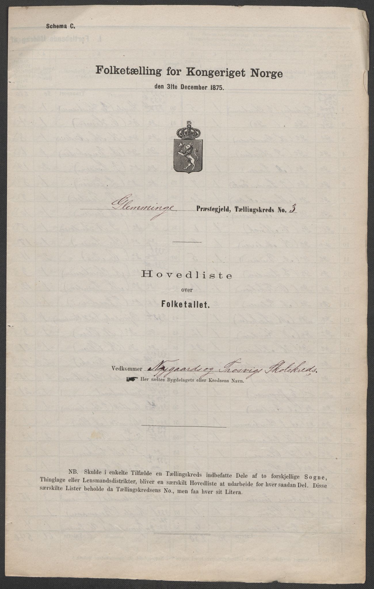 RA, Folketelling 1875 for 0132L Fredrikstad prestegjeld, Glemmen sokn, 1875, s. 10