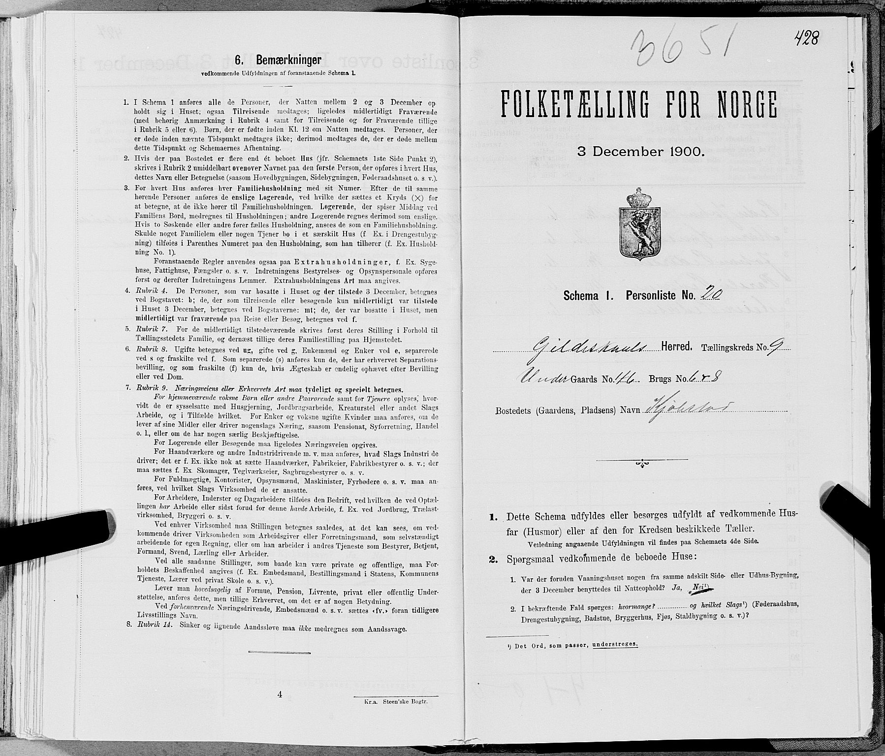 SAT, Folketelling 1900 for 1838 Gildeskål herred, 1900, s. 944