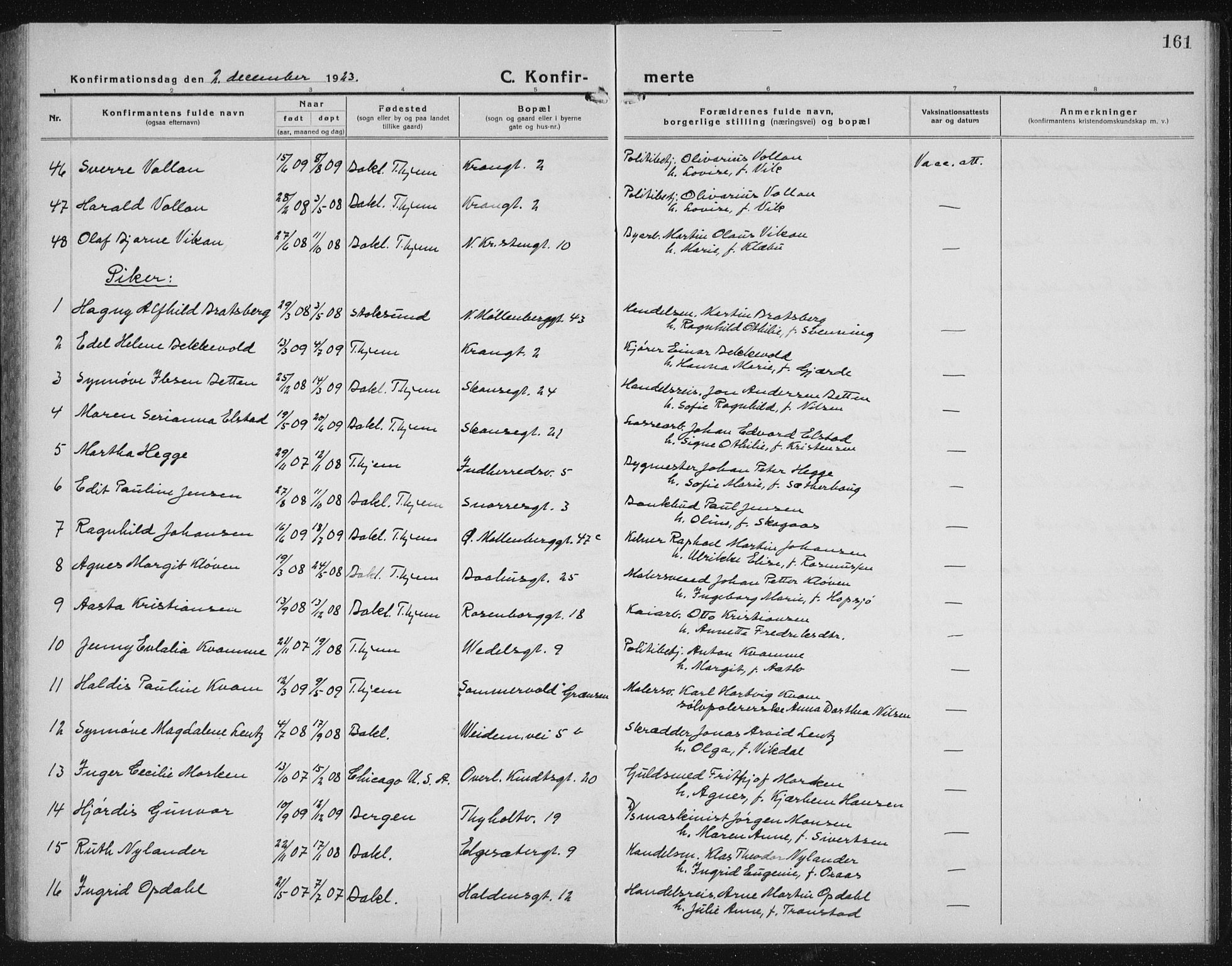 Ministerialprotokoller, klokkerbøker og fødselsregistre - Sør-Trøndelag, AV/SAT-A-1456/604/L0227: Klokkerbok nr. 604C10, 1923-1942, s. 161