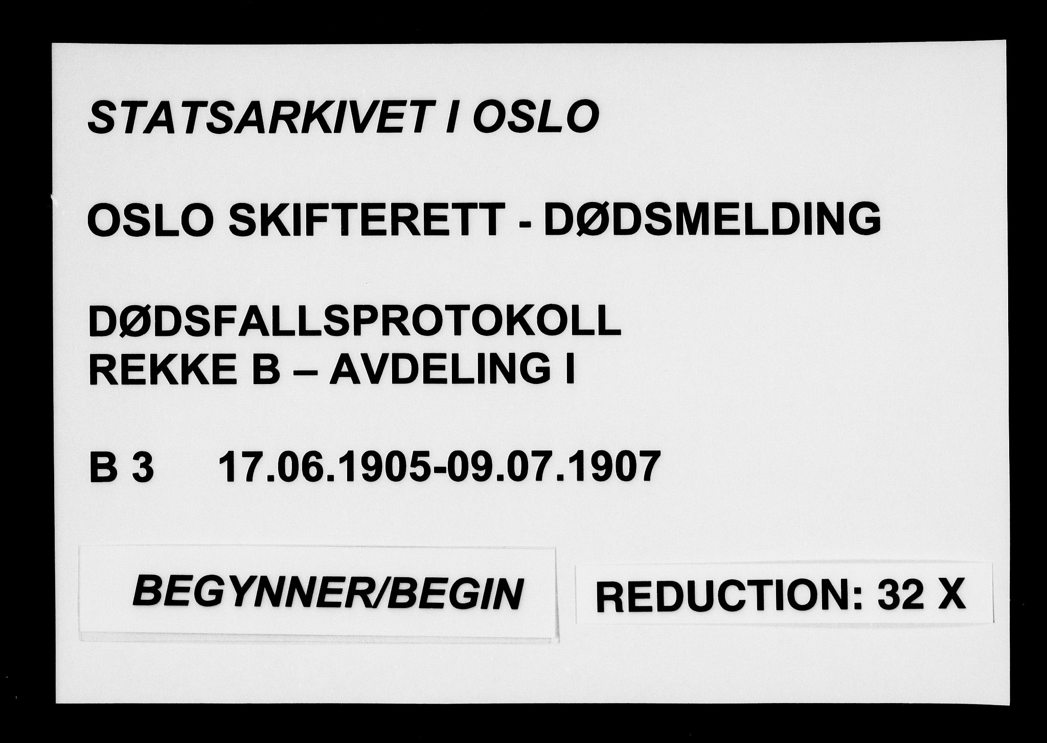 Oslo skifterett, AV/SAO-A-10383/G/Ga/Gab/L0003: Dødsfallsprotokoll, 1905-1907