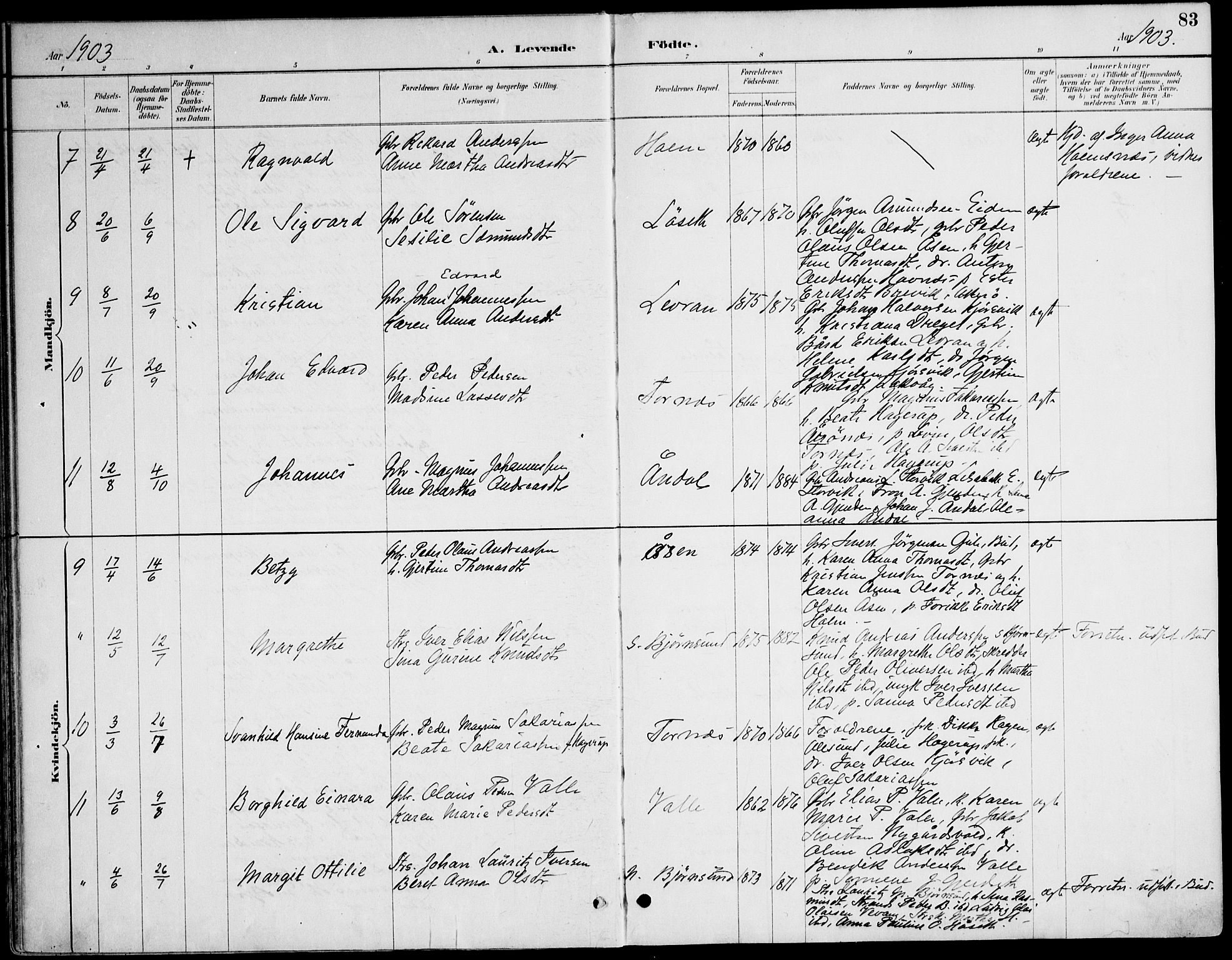 Ministerialprotokoller, klokkerbøker og fødselsregistre - Møre og Romsdal, AV/SAT-A-1454/565/L0750: Ministerialbok nr. 565A04, 1887-1905, s. 83