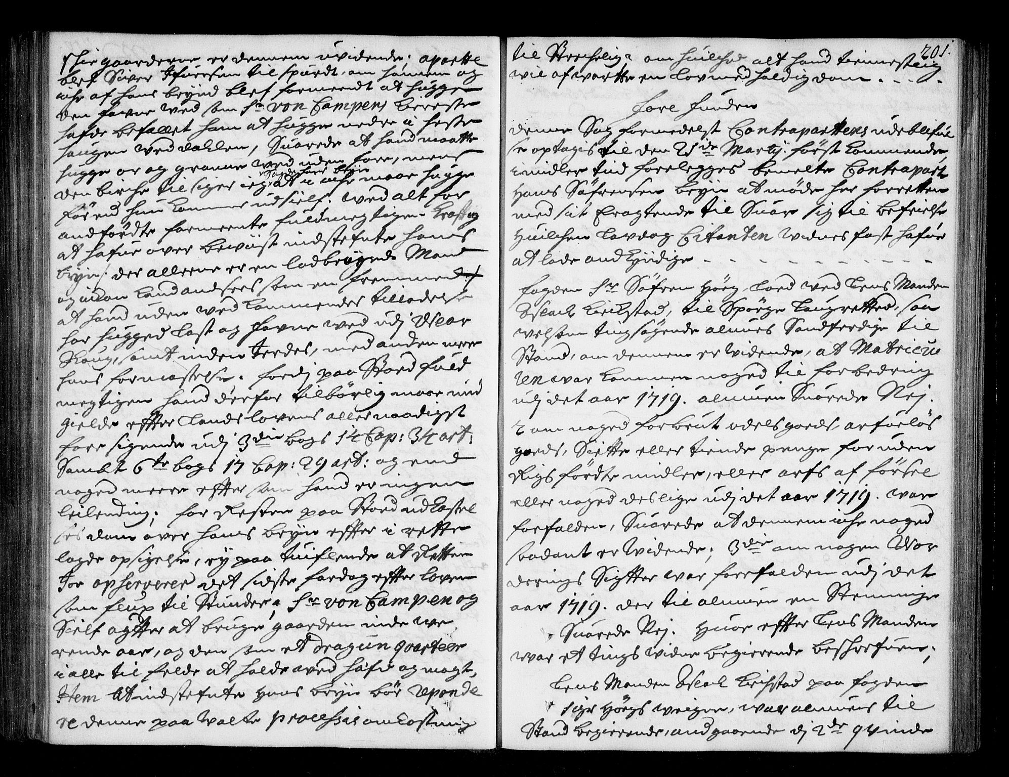 Lier, Røyken og Hurum sorenskriveri, AV/SAKO-A-89/F/Fa/L0044: Tingbok, 1716-1721, s. 201