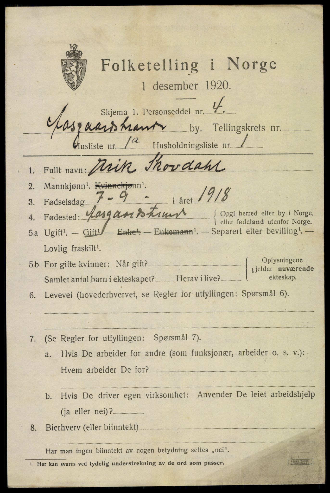 SAKO, Folketelling 1920 for 0704 Åsgårdstrand ladested, 1920, s. 547