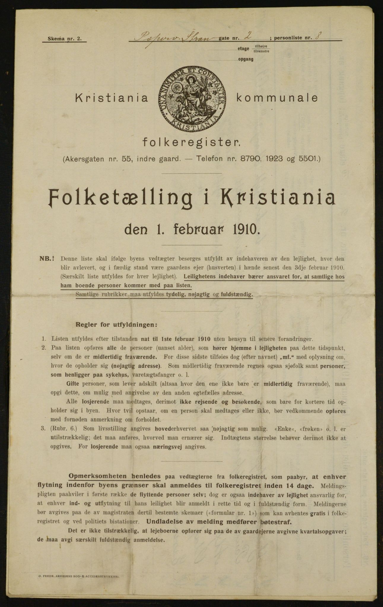 OBA, Kommunal folketelling 1.2.1910 for Kristiania, 1910, s. 98415