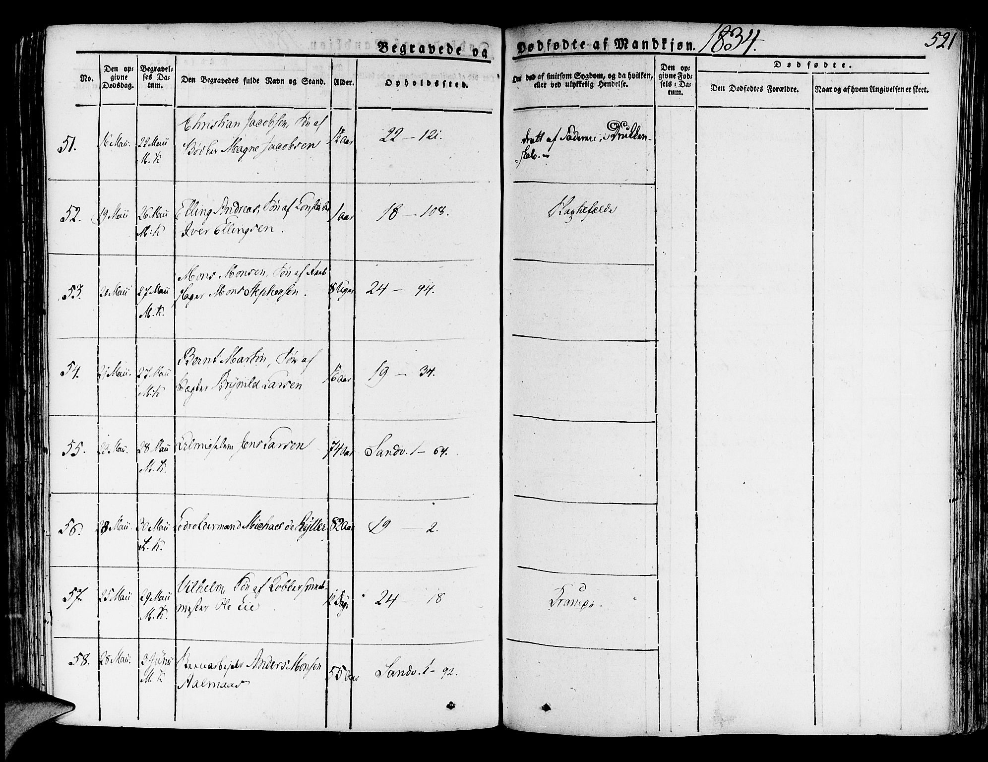 Korskirken sokneprestembete, AV/SAB-A-76101/H/Haa/L0014: Ministerialbok nr. A 14, 1823-1835, s. 521