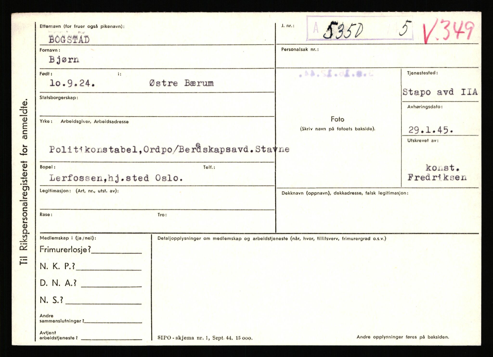 Statspolitiet - Hovedkontoret / Osloavdelingen, AV/RA-S-1329/C/Ca/L0002: Arneberg - Brand, 1943-1945, s. 4425