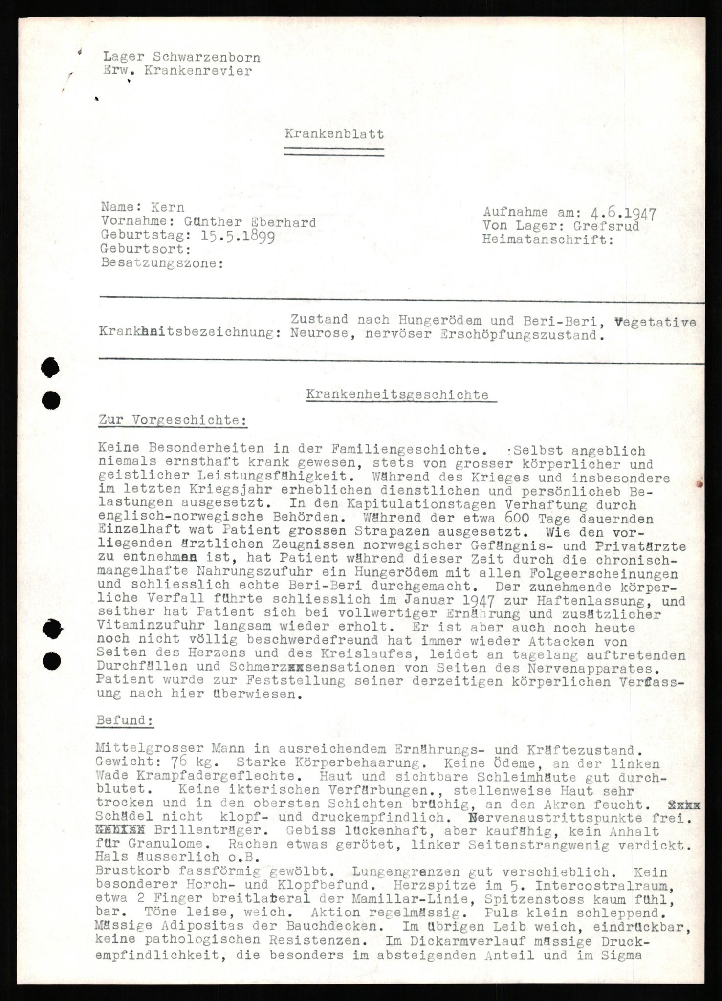 Forsvaret, Forsvarets overkommando II, AV/RA-RAFA-3915/D/Db/L0016: CI Questionaires. Tyske okkupasjonsstyrker i Norge. Tyskere., 1945-1946, s. 369