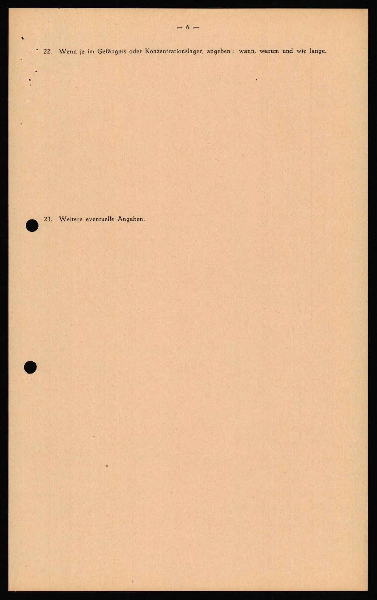 Forsvaret, Forsvarets overkommando II, RA/RAFA-3915/D/Db/L0023: CI Questionaires. Tyske okkupasjonsstyrker i Norge. Tyskere., 1945-1946, s. 7