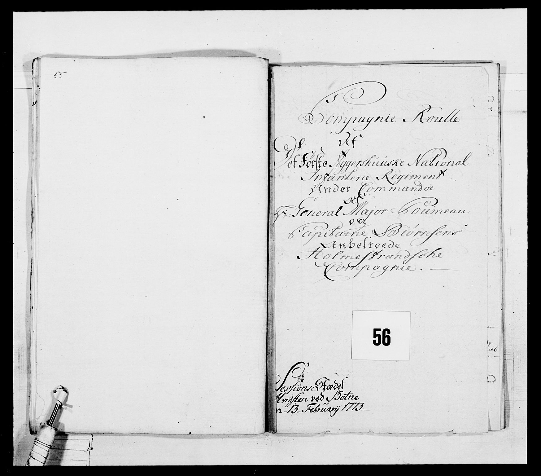 Generalitets- og kommissariatskollegiet, Det kongelige norske kommissariatskollegium, RA/EA-5420/E/Eh/L0037: 1. Akershusiske nasjonale infanteriregiment, 1767-1773, s. 409