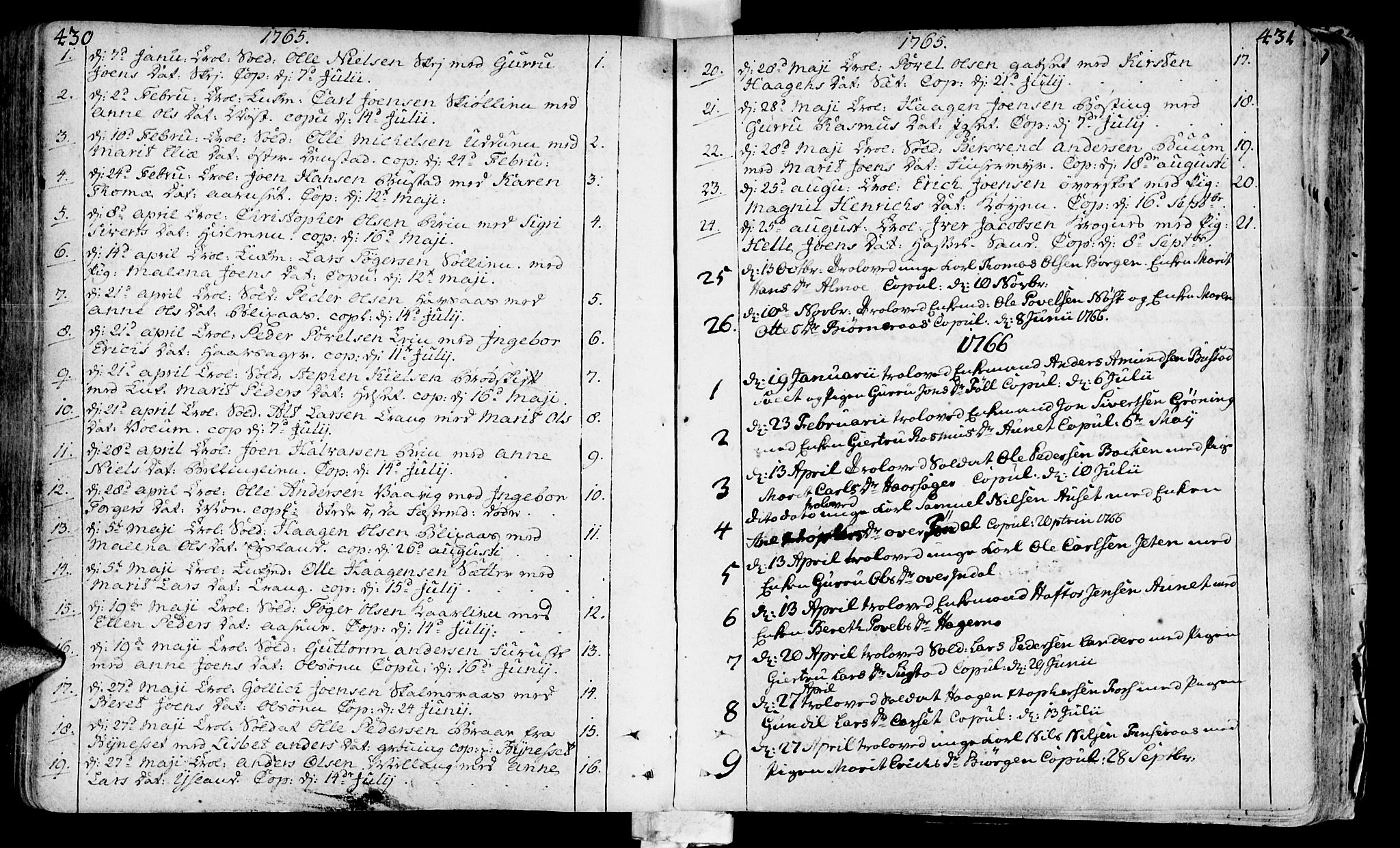 Ministerialprotokoller, klokkerbøker og fødselsregistre - Sør-Trøndelag, AV/SAT-A-1456/646/L0605: Ministerialbok nr. 646A03, 1751-1790, s. 430-431
