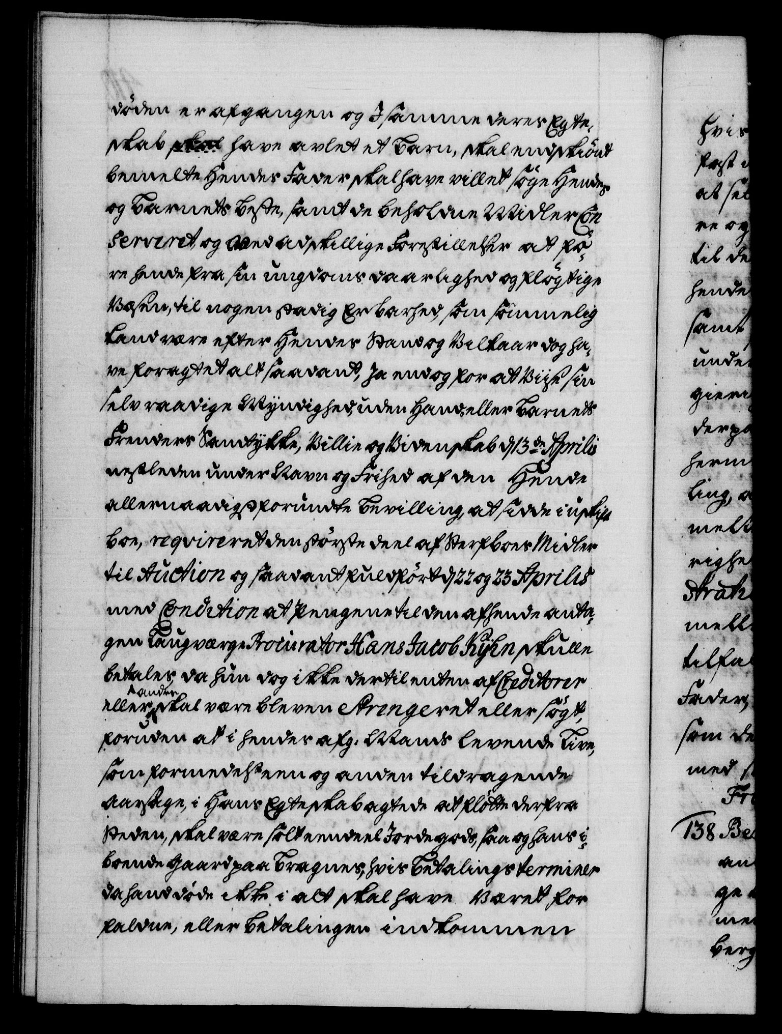Danske Kanselli 1572-1799, AV/RA-EA-3023/F/Fc/Fca/Fcab/L0026: Norske tegnelser, 1734-1735, s. 410b