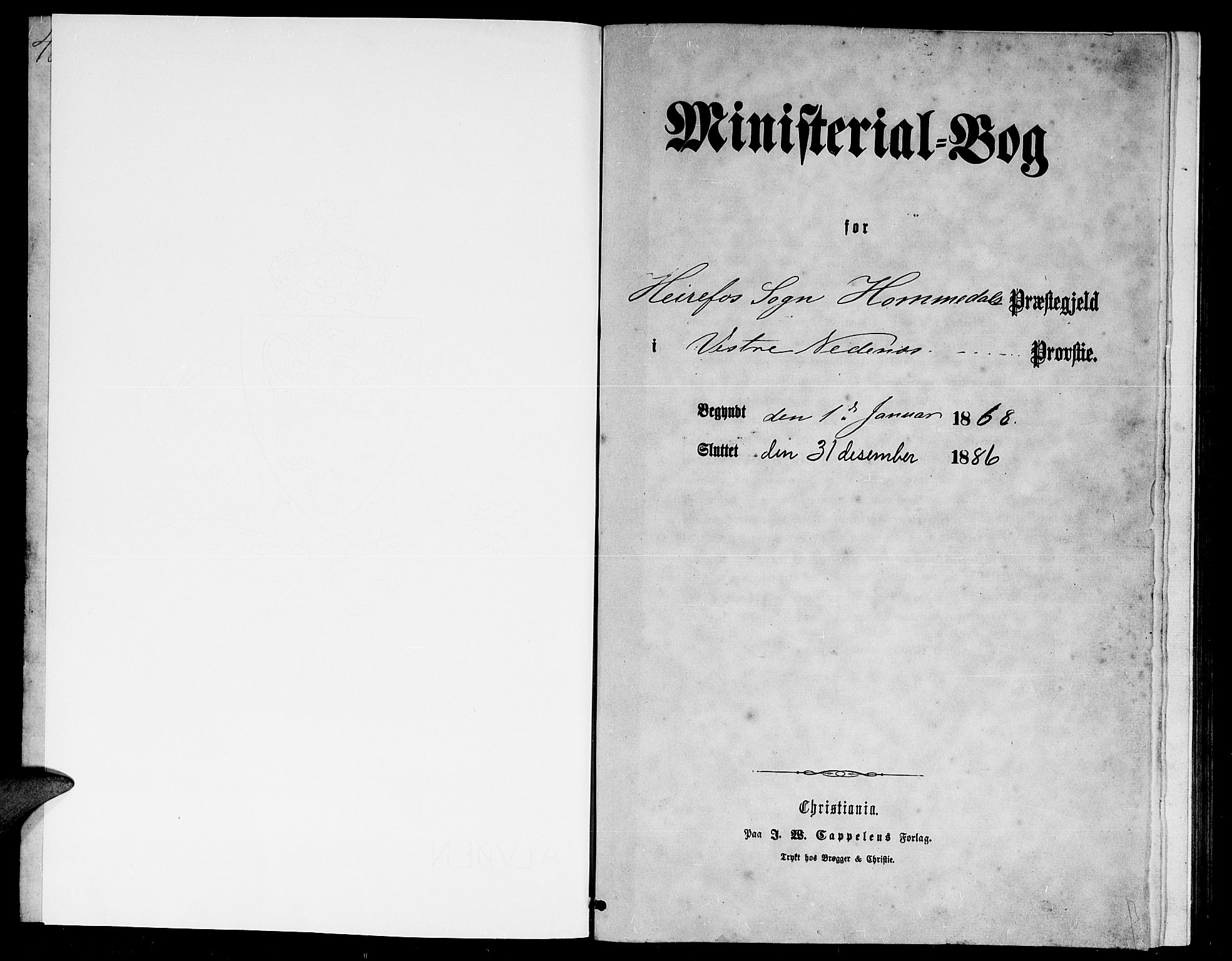Herefoss sokneprestkontor, AV/SAK-1111-0019/F/Fb/Fba/L0002: Klokkerbok nr. B 2, 1868-1886