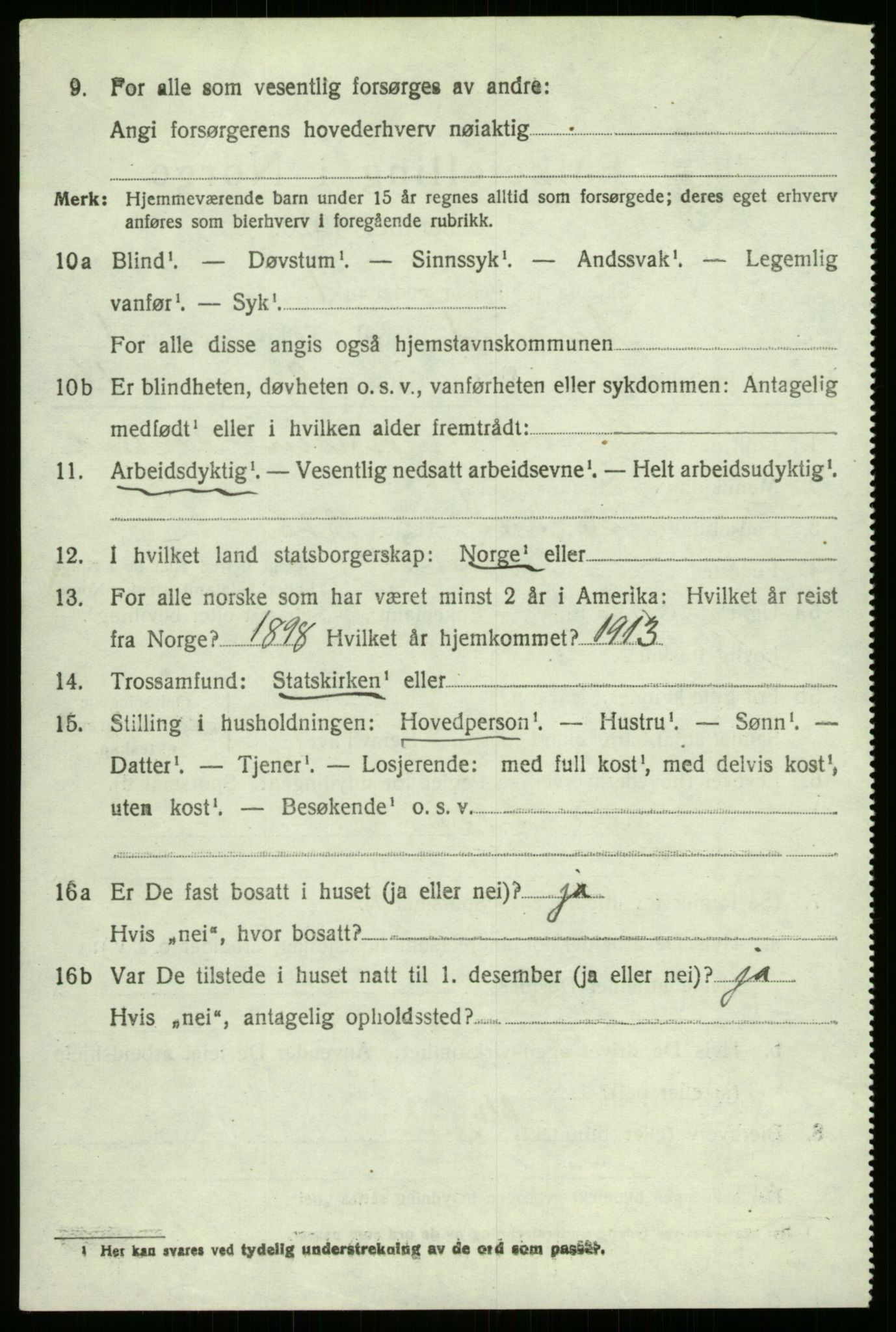 SAB, Folketelling 1920 for 1421 Aurland herred, 1920, s. 1813