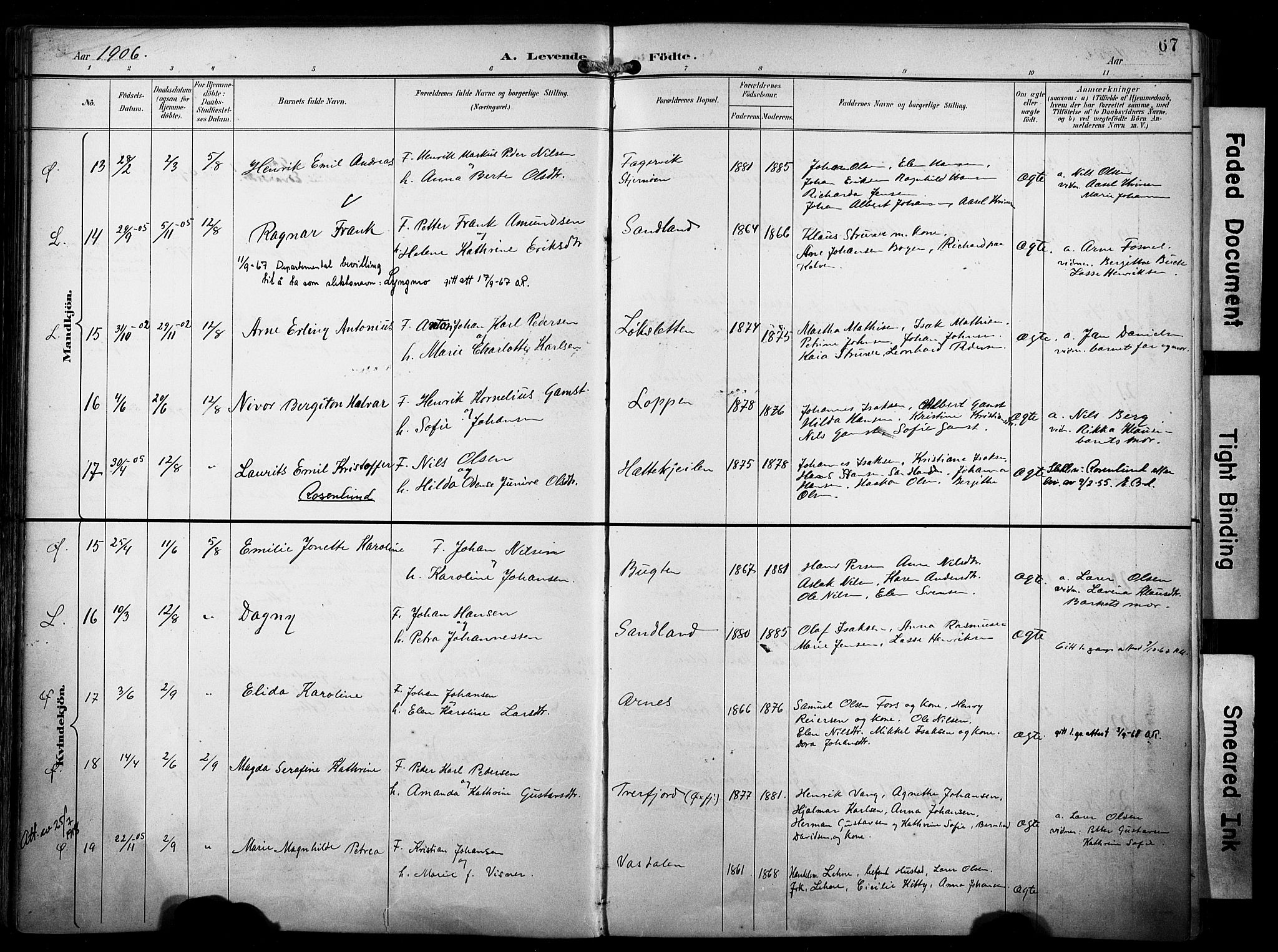 Loppa sokneprestkontor, AV/SATØ-S-1339/H/Ha/L0009kirke: Ministerialbok nr. 9, 1895-1909, s. 67