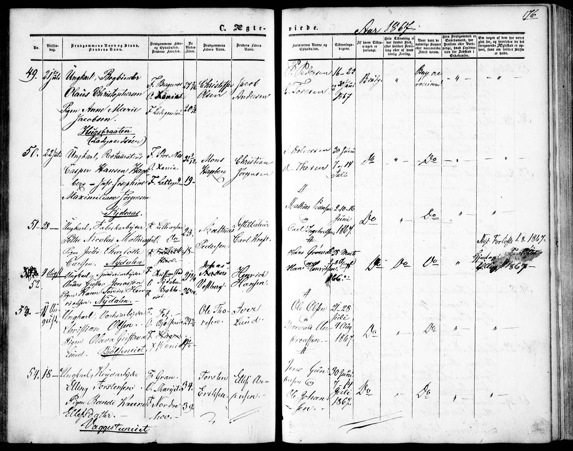 Vestre Aker prestekontor Kirkebøker, AV/SAO-A-10025/F/Fa/L0002: Ministerialbok nr. 2, 1855-1877, s. 176