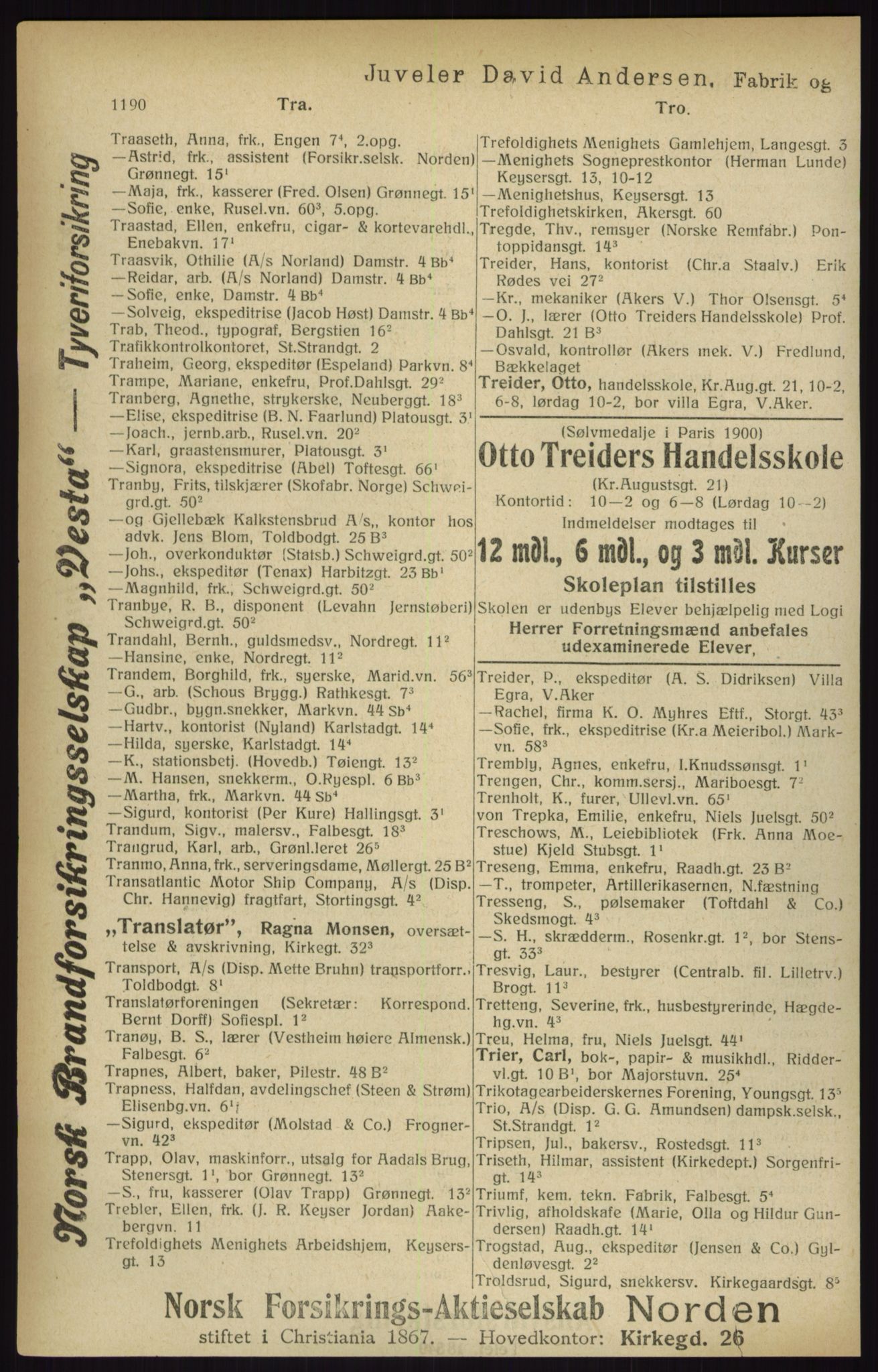 Kristiania/Oslo adressebok, PUBL/-, 1916, s. 1190